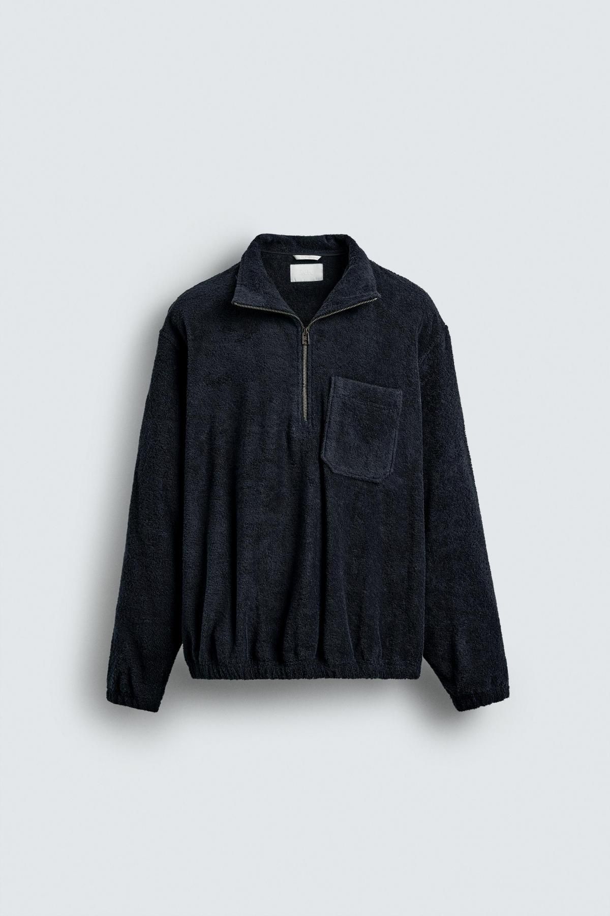 자라 테크니컬 텍스처 집업 재킷 6861/440 NAVY BLUE - 상품 이미지