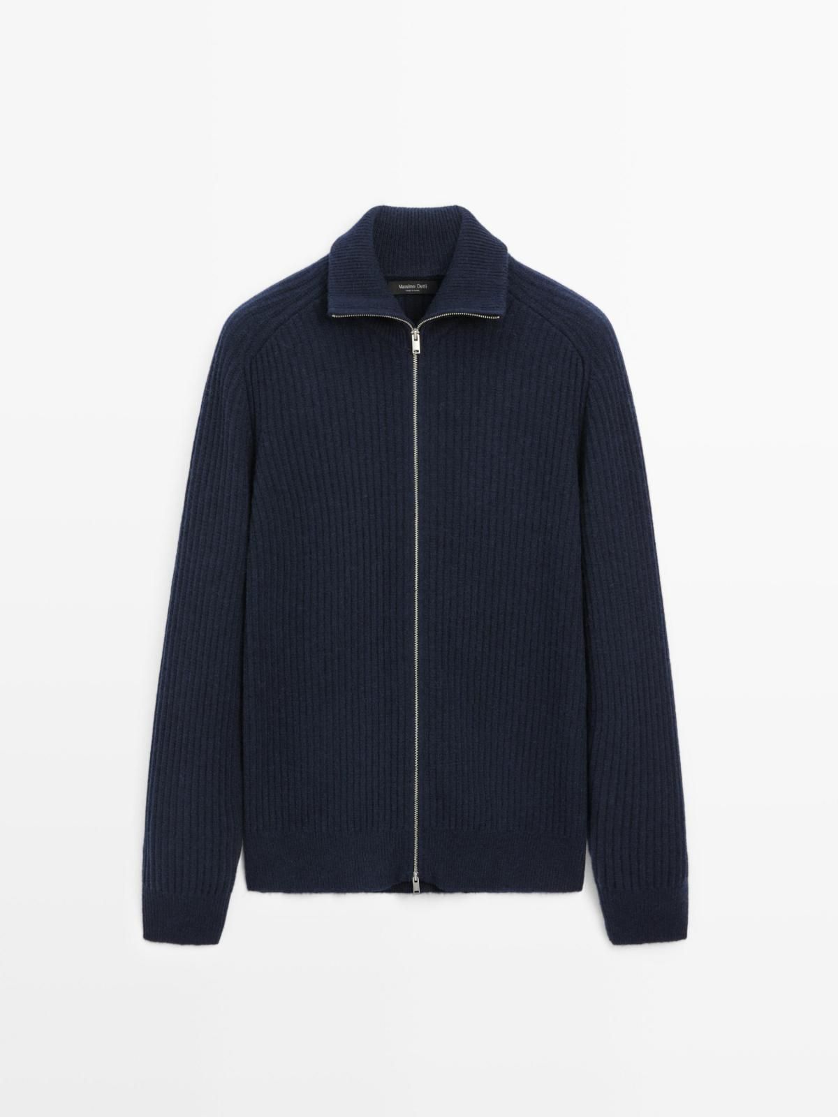마시모두띠 울블렌드 네이비 집업 니트 가디건 1073/231 NAVY BLUE - 상품 이미지