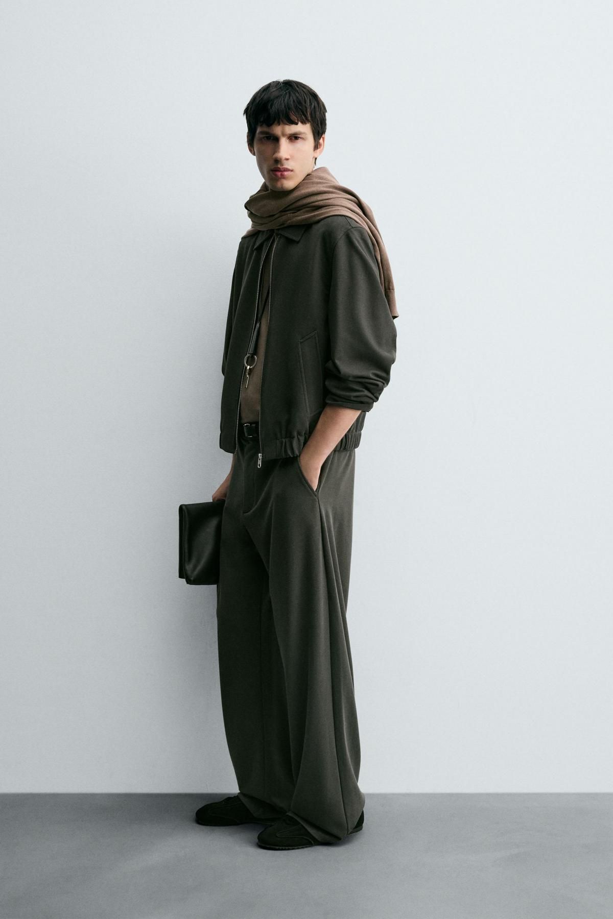 자라 루즈 와이드핏 테크니컬 팬츠 1437/330 GREY GREEN - 상세 이미지 4