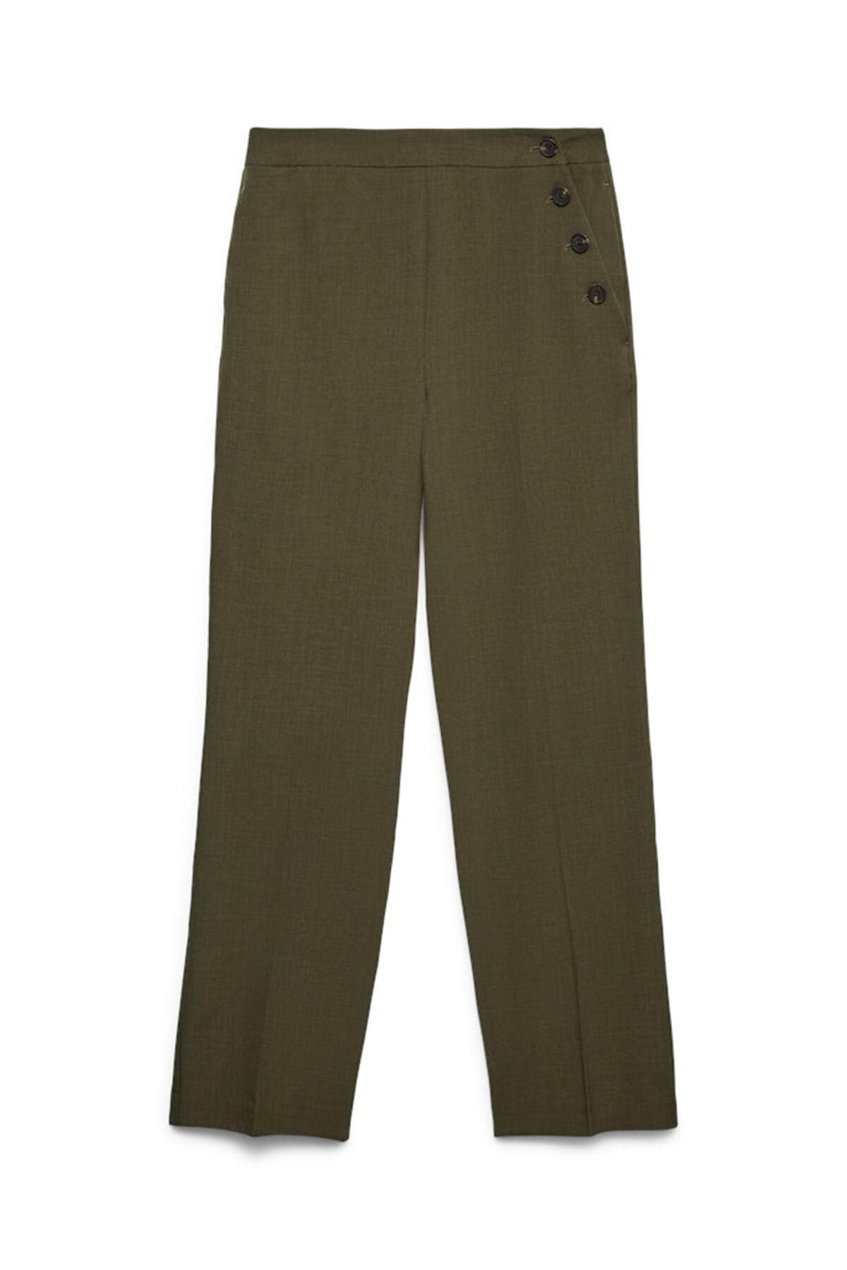 베로모다 스트레이트 버튼 디테일 슬랙스 팬츠 3722162 VERDE - 상세 이미지 5