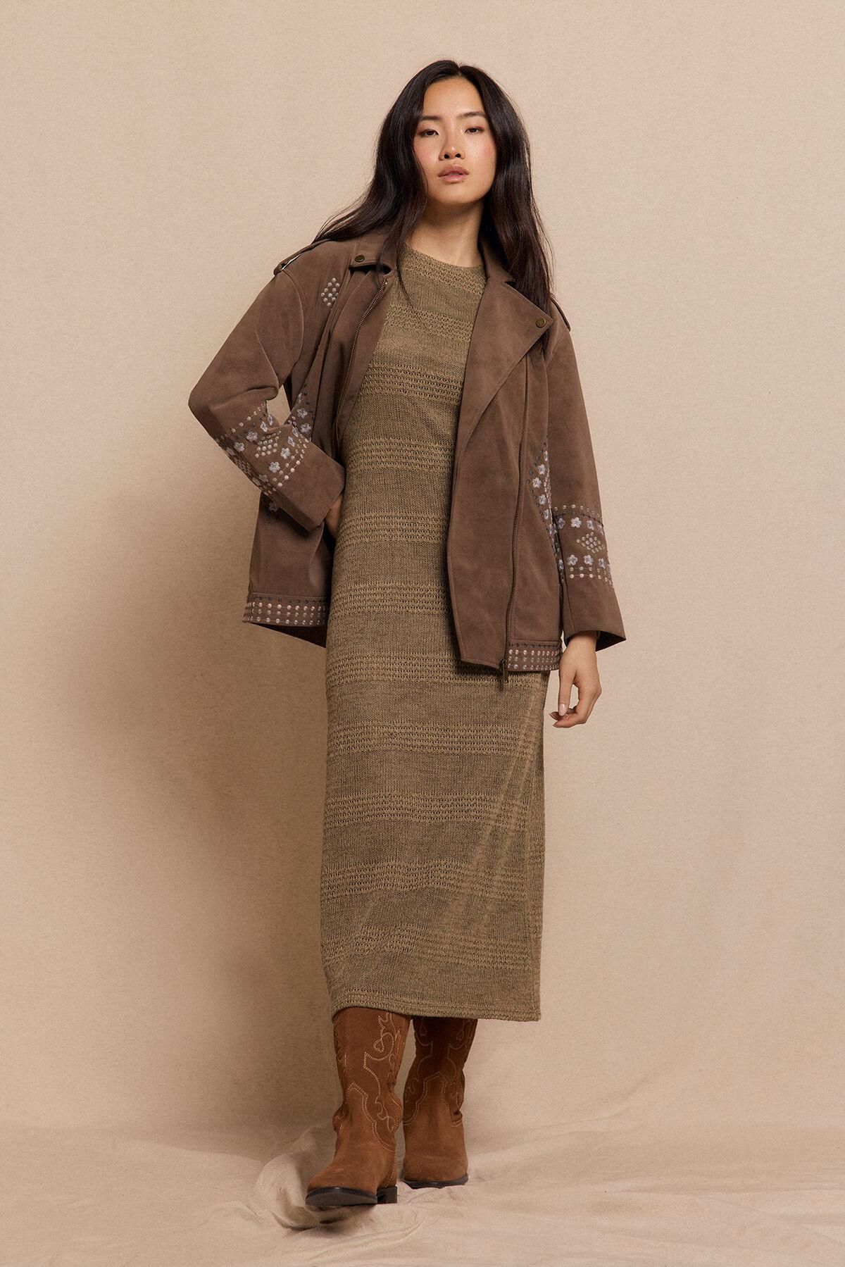 슬로우러브 테크니컬 스웨이드 라이더 자켓 6432504 BEIGE - 상세 이미지 4