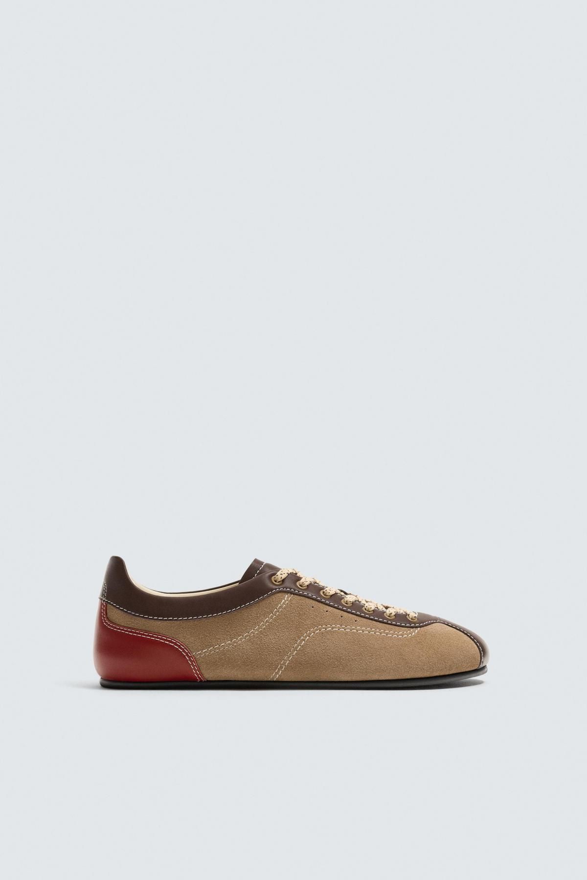 자라 스플릿 스웨이드 레더 스니커즈 X 해리 램버트 디즈니 2271/620 SAND BROWN - 메인 이미지