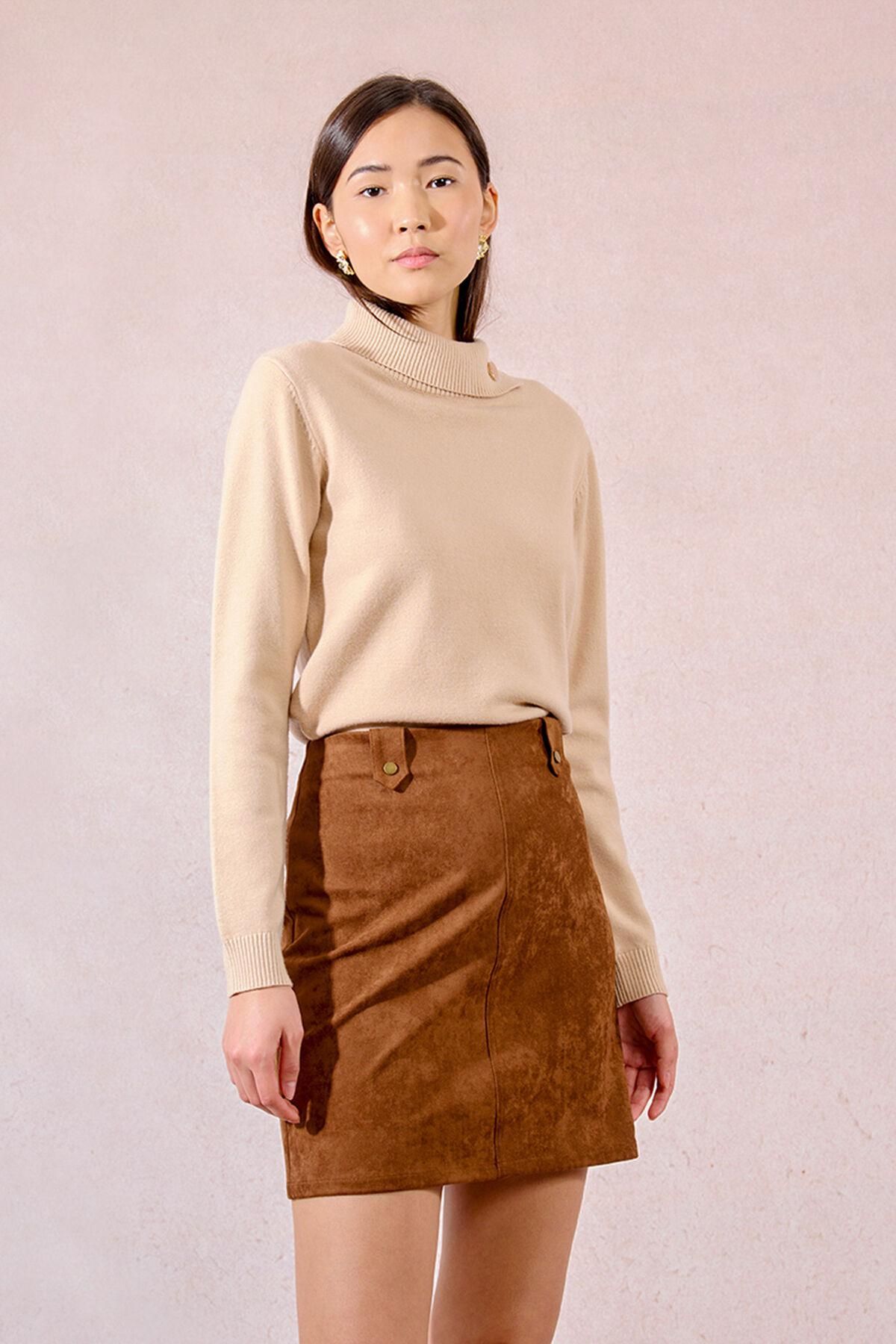몰리브라켄 테크니컬 스웨이드 미니 스커트 5722678 MARRON - 상세 이미지 3
