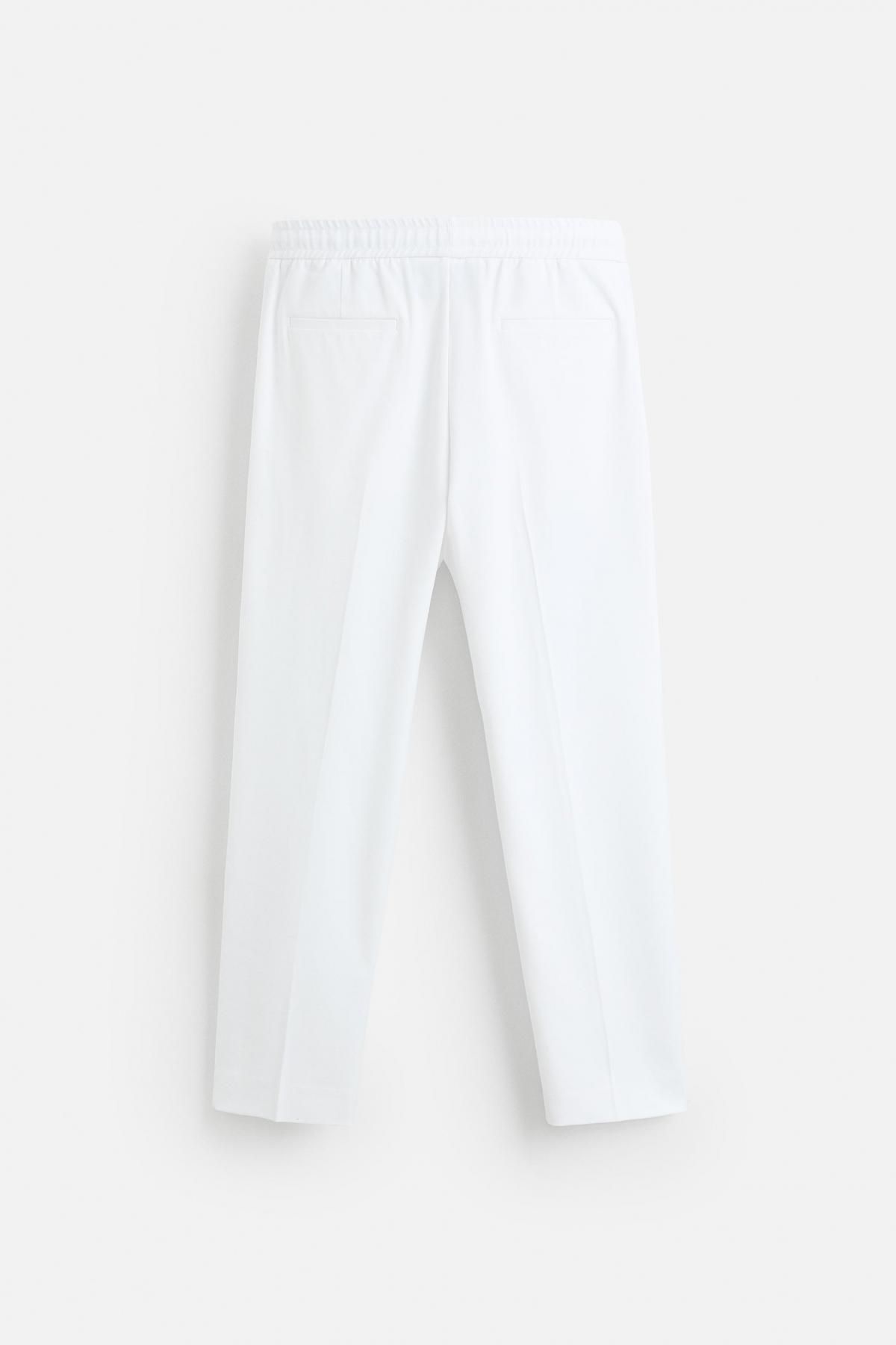 자라 컴포트핏 테크니컬 웨이스트 조거 슬랙스 팬츠 6861/693 OYSTER-WHITE 이미지 8