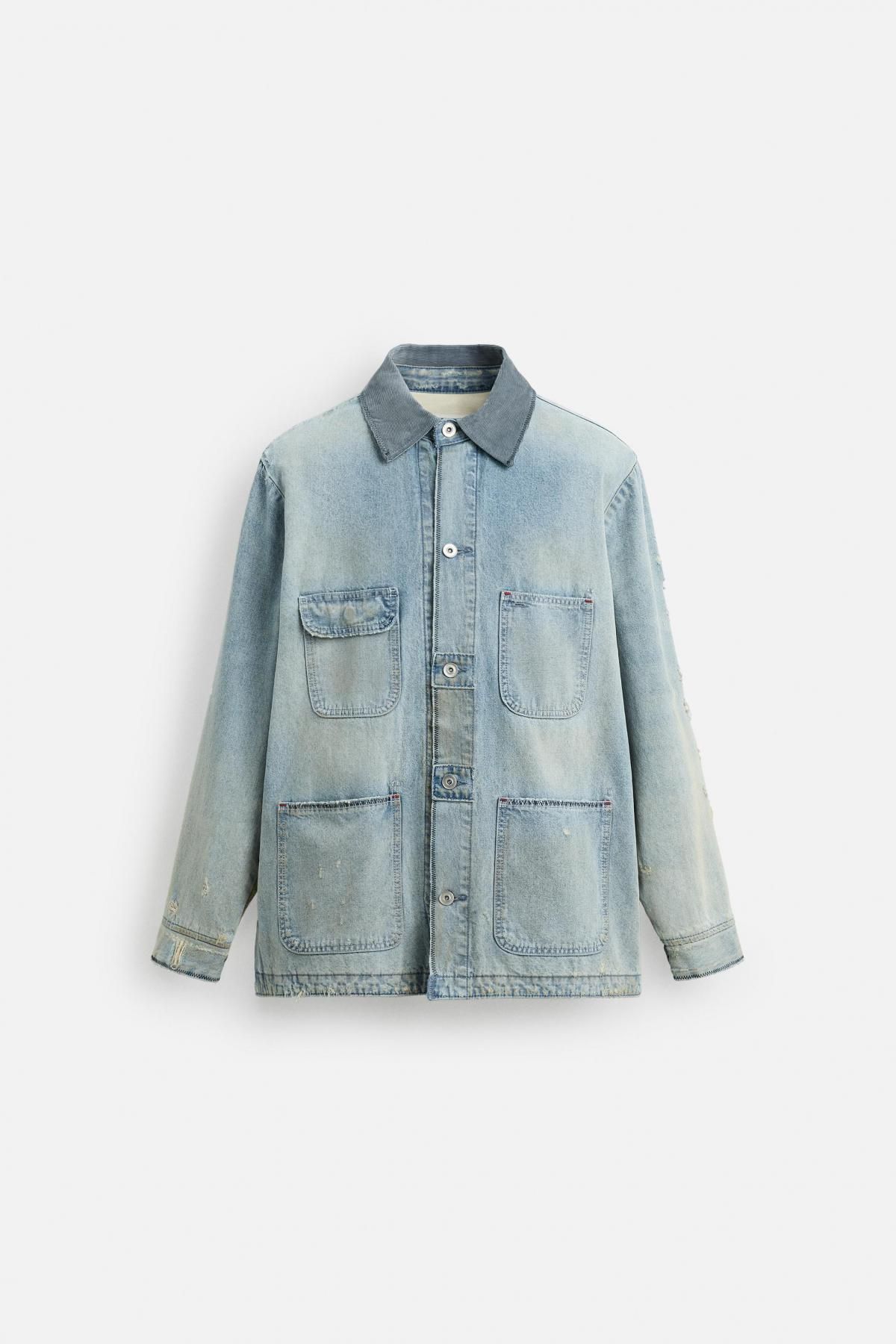 자라 빈티지 워싱 데님 오버셔츠 8062/479 LIGHT BLUE - 메인 이미지