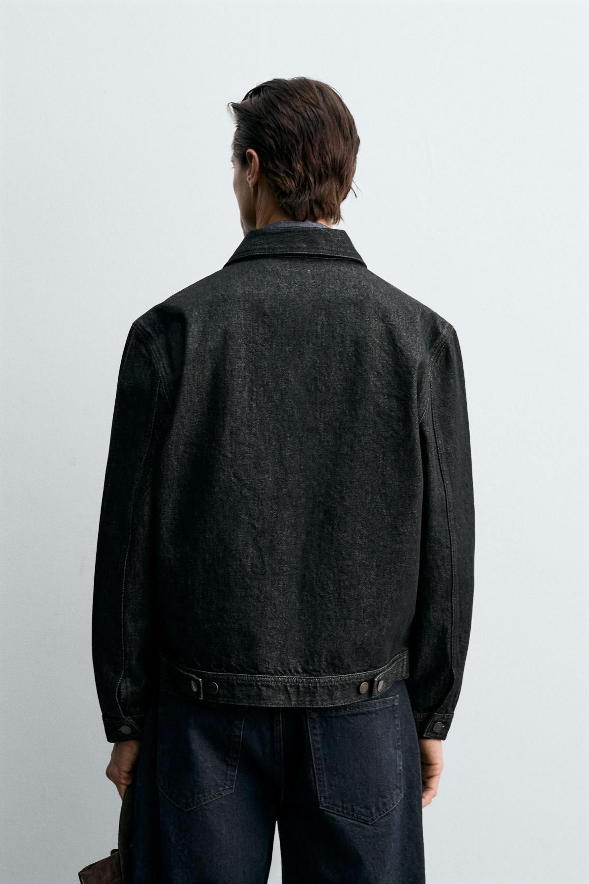 자라 레귤러핏 블랙 데님 재킷 5585/395 BLACK - 상세 이미지 4