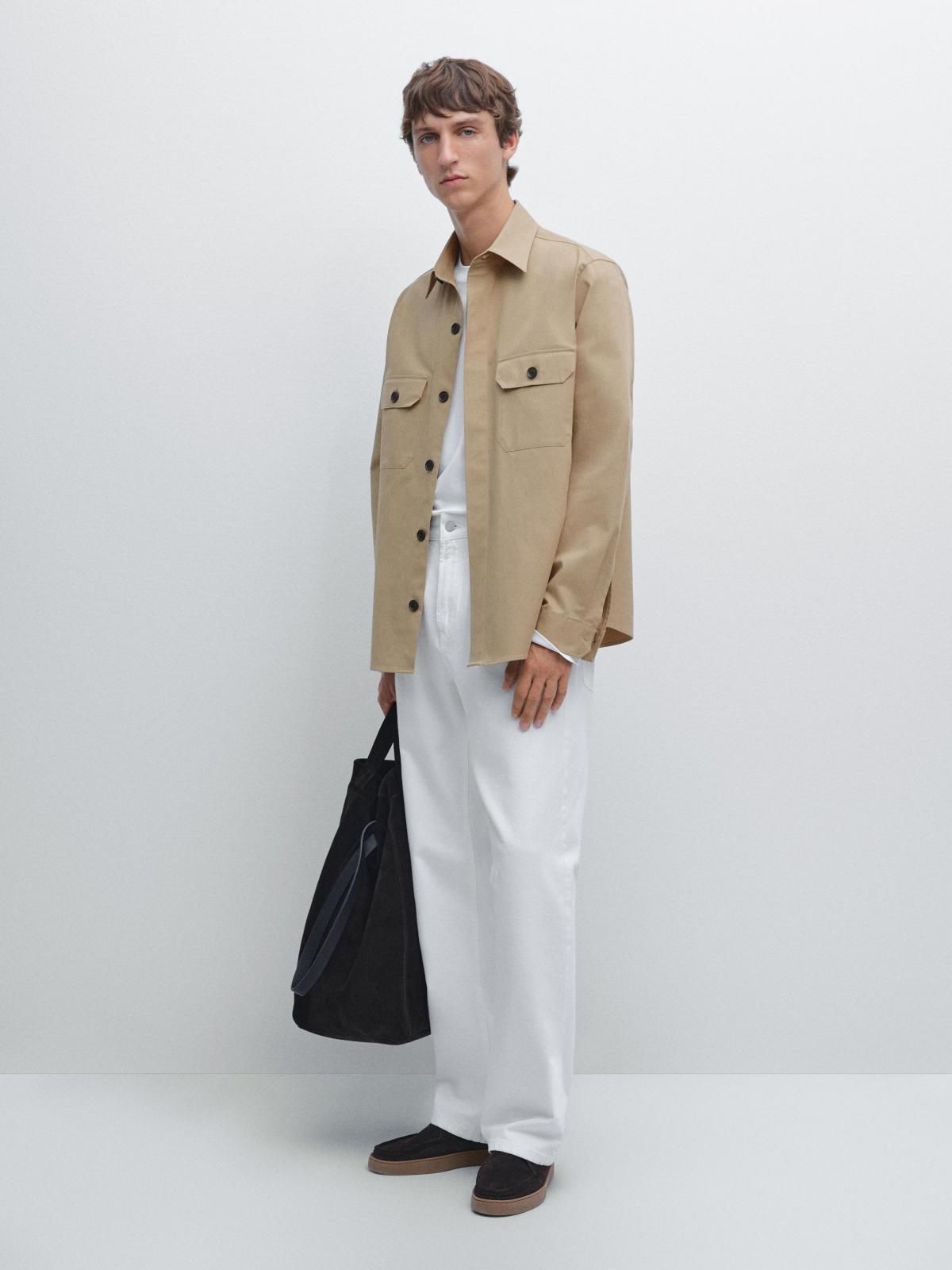 마시모두띠 미니멀 코튼블렌드 포켓 오버셔츠 1768/266 BEIGE - 상세 이미지 2