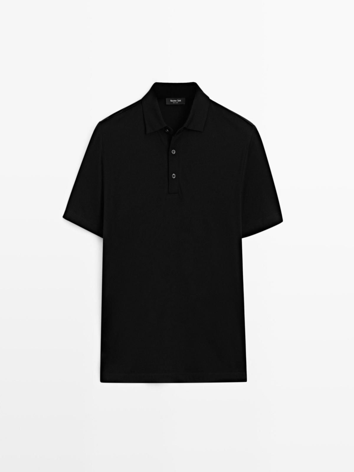 마시모두띠 프리미엄 울블렌드 블랙 반팔 폴로셔츠 0592/155 BLACK - 상품 이미지
