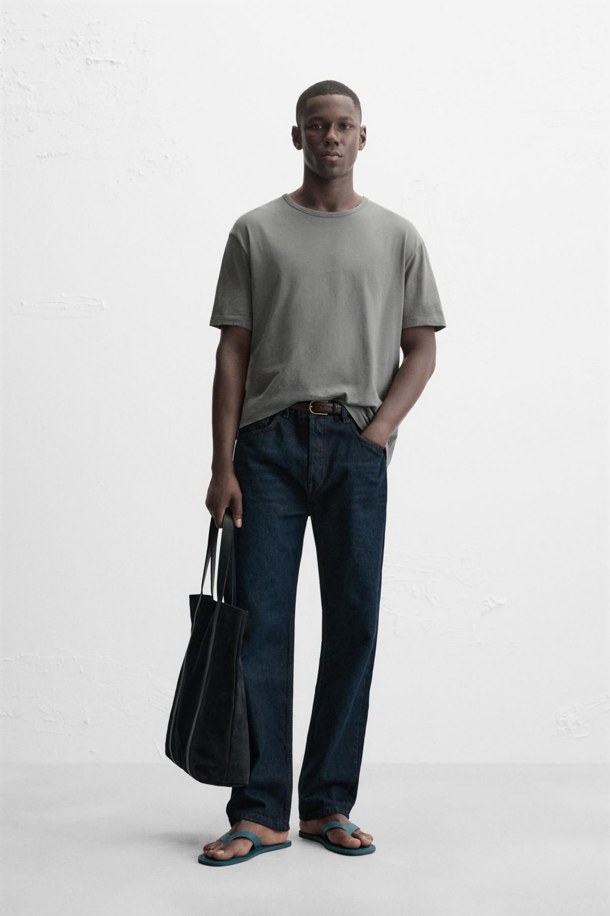자라 라이트웨이트 미니멀 반팔 티셔츠 1887/330 GREY - 상세 이미지 2