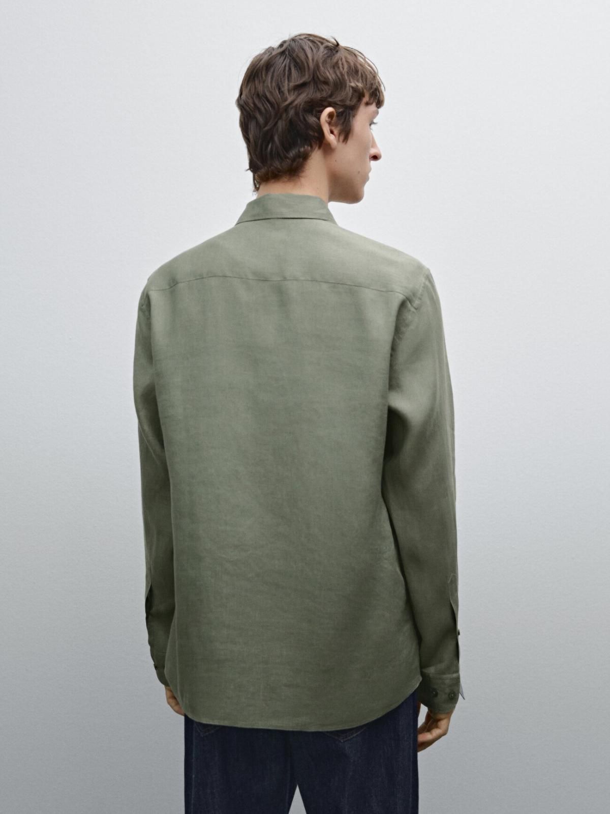 마시모두띠 100 린넨 셔츠 0100/777 PALE GREEN - 상세 이미지 4