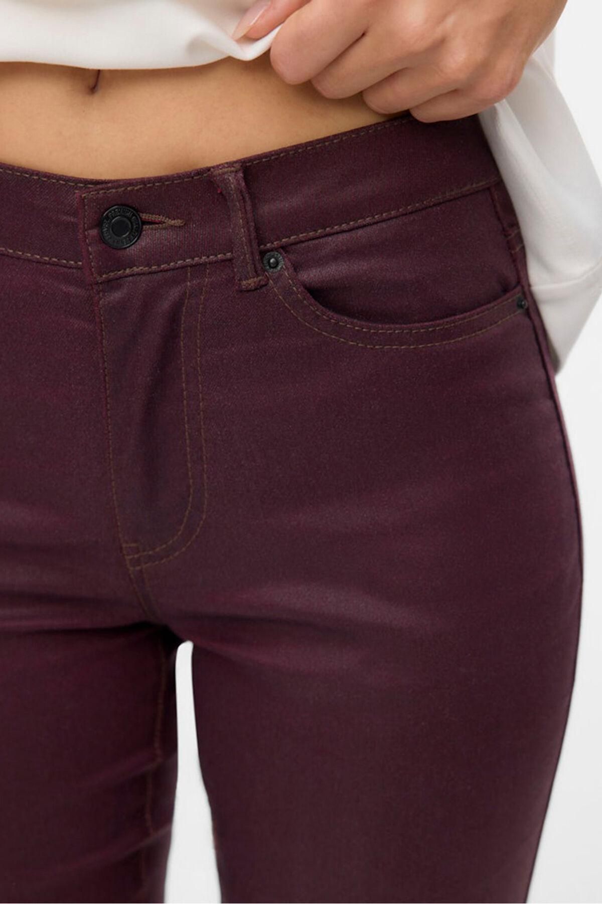 베로모다 버건디 스키니핏 데님 팬츠 6398266 MORADO - 상세 이미지 3