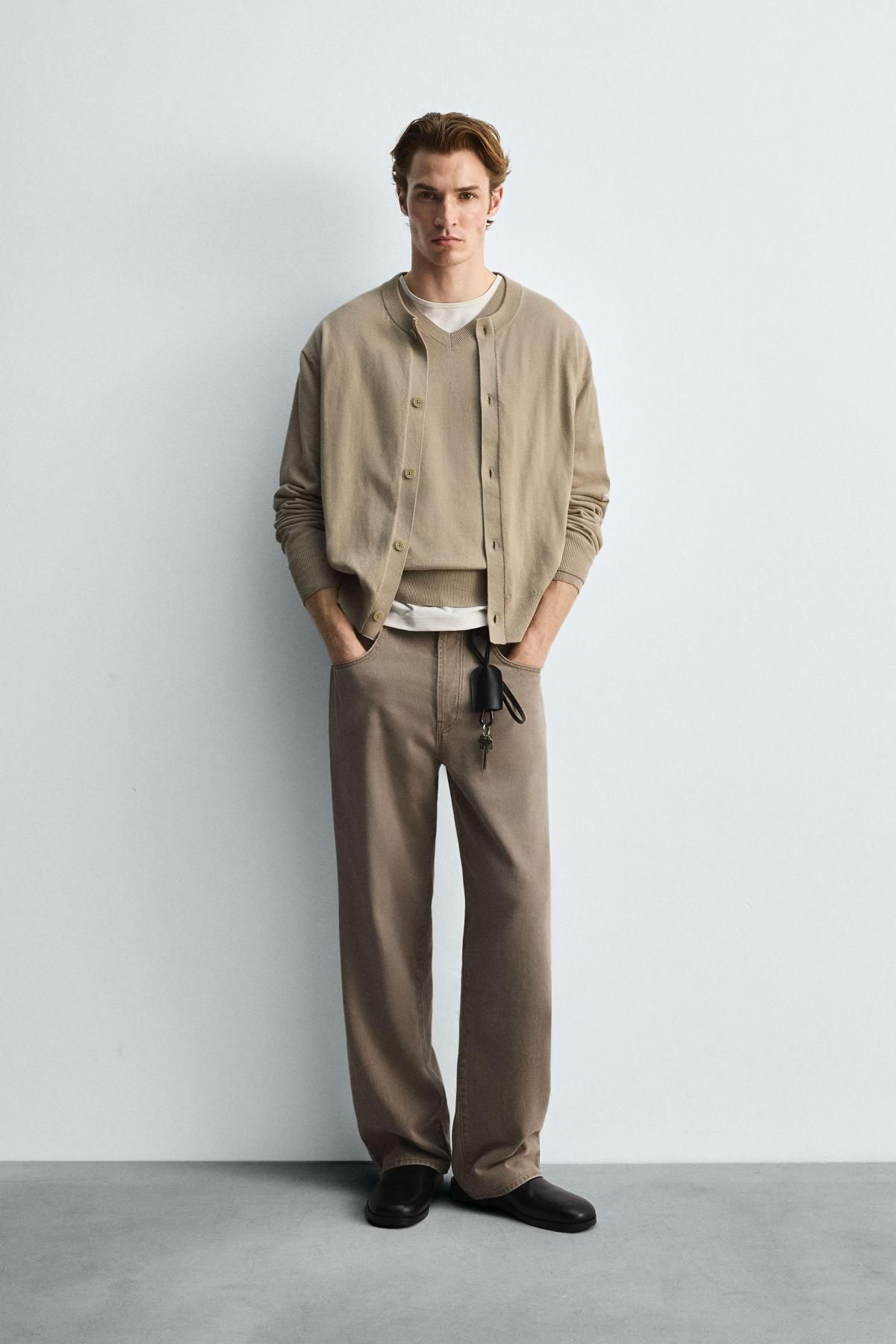 자라 와이드 배럴핏 코튼 데님 팬츠 3991/391 LIGHT BROWN - 상세 이미지 2