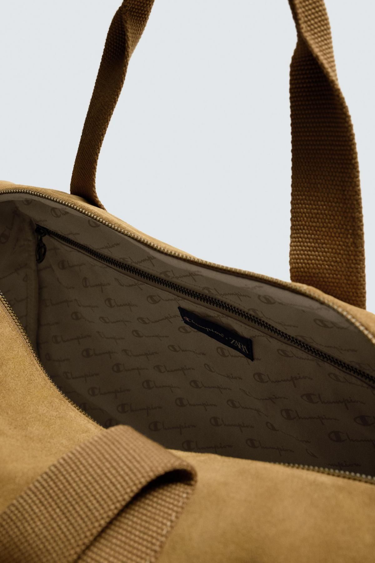 자라 스웨이드 가죽 트래블백 X 챔피온 3144/620 SAND BROWN - 상세 이미지 5