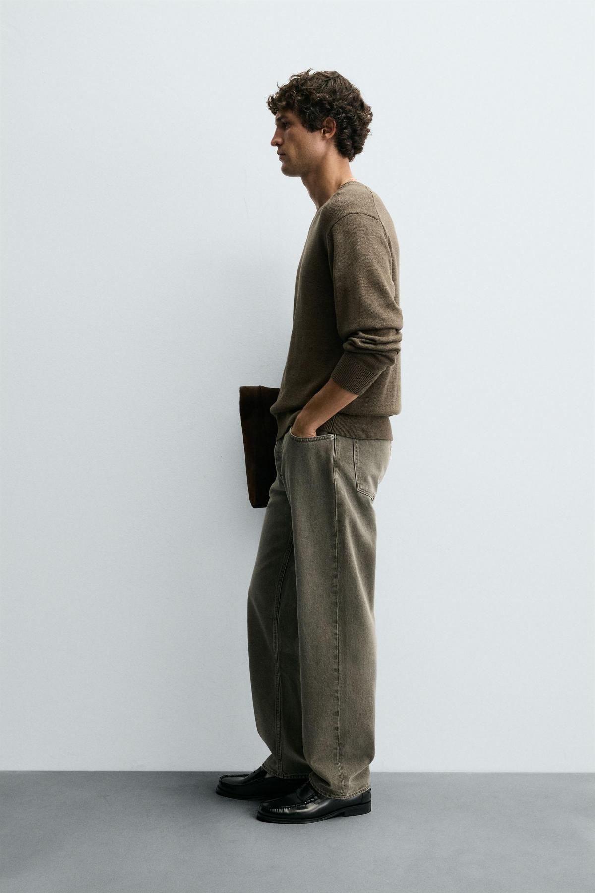 자라 브라운 트위스트 얀 텍스처 라운드 니트 스웨터 2893/308 DARK BROWN - 상세 이미지 5