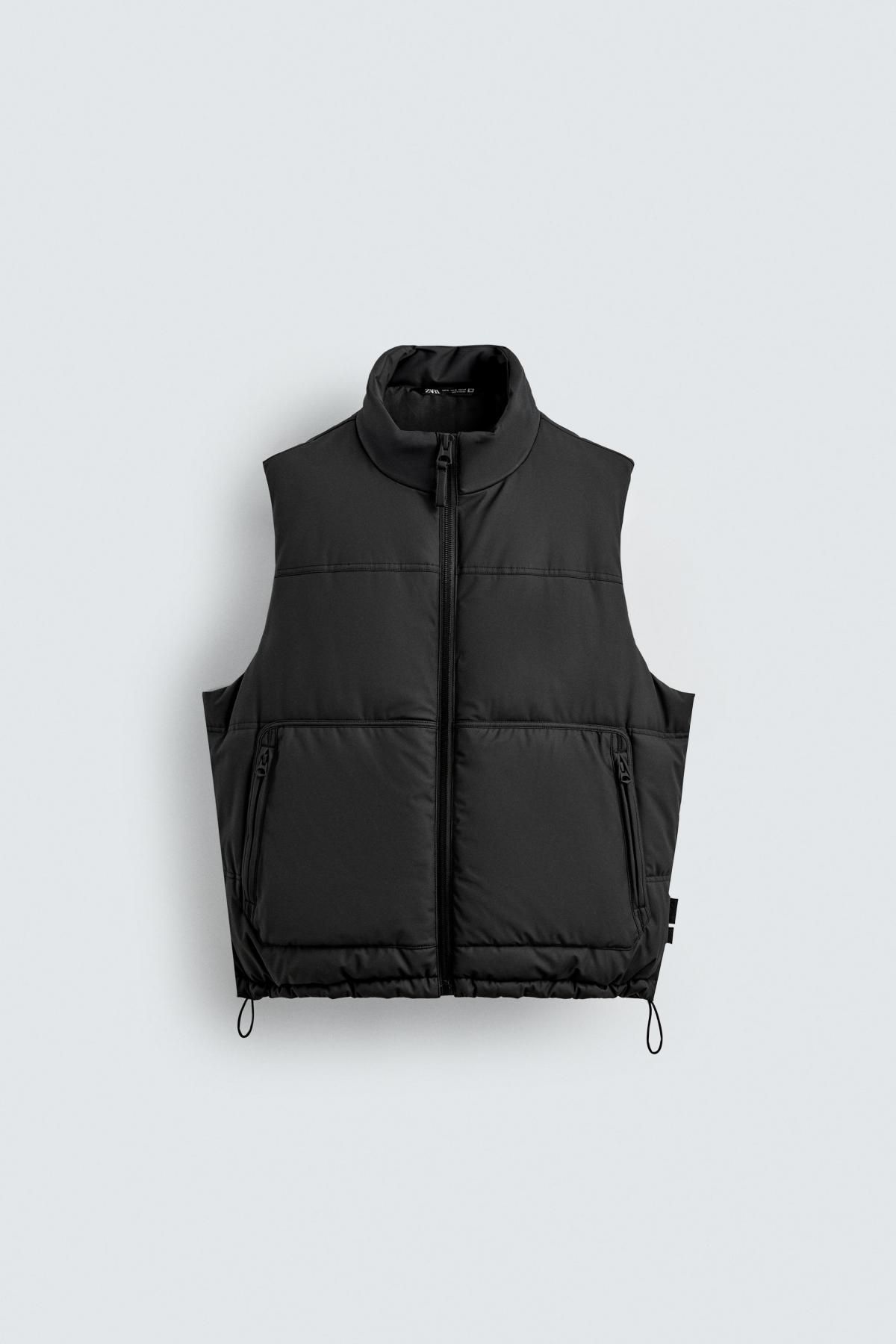 자라 테크니컬 러버라이즈 블랙 패딩 베스트 3918/390 BLACK - 메인 이미지