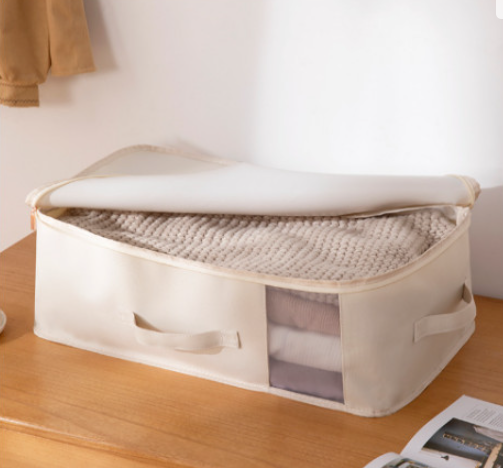 옥스포드 이불보관함 이불정리함 이불가방 정리 수납함 파우치 패브릭 리빙박스 가로형 M 제품 이미지
