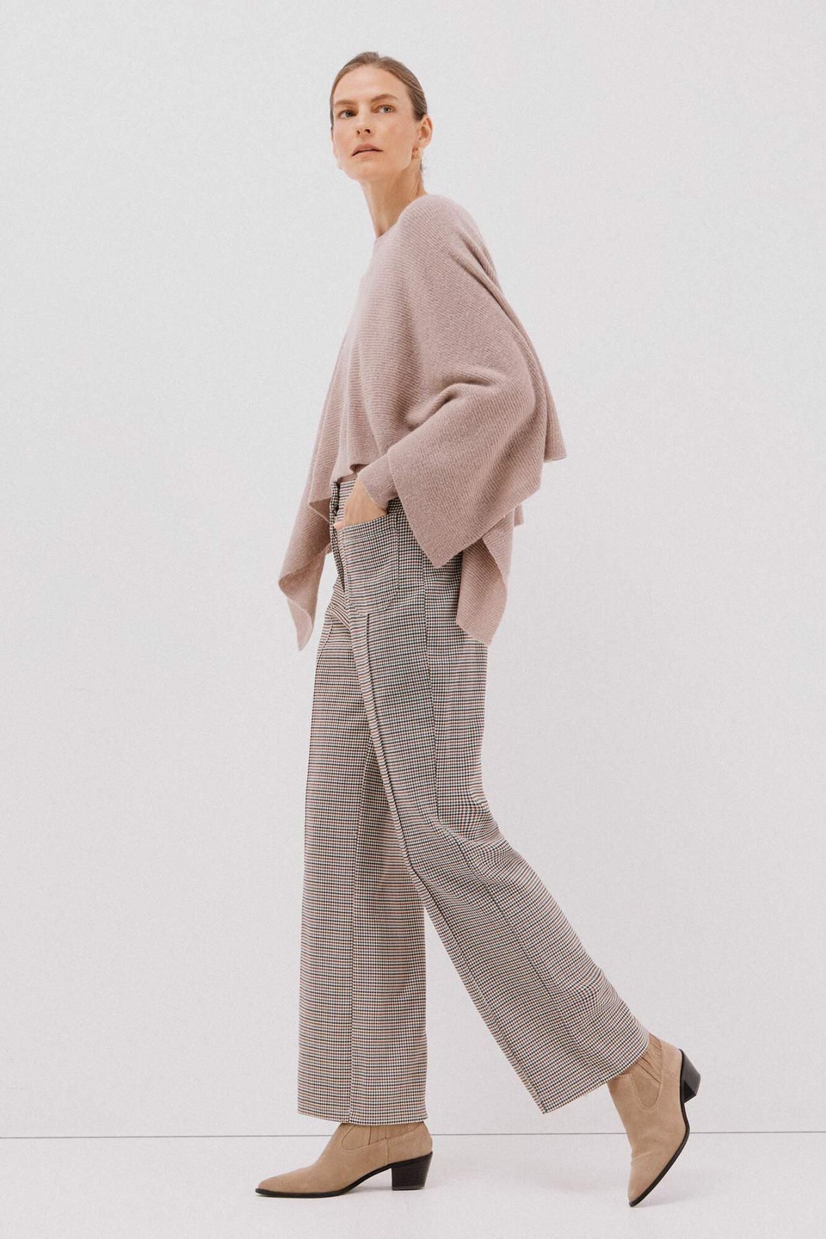 꼬르떼피엘 체크 패턴 하이웨이스트 스트레이트 팬츠 8292557 ESTAMPADO GRANATE - 상세 이미지 3