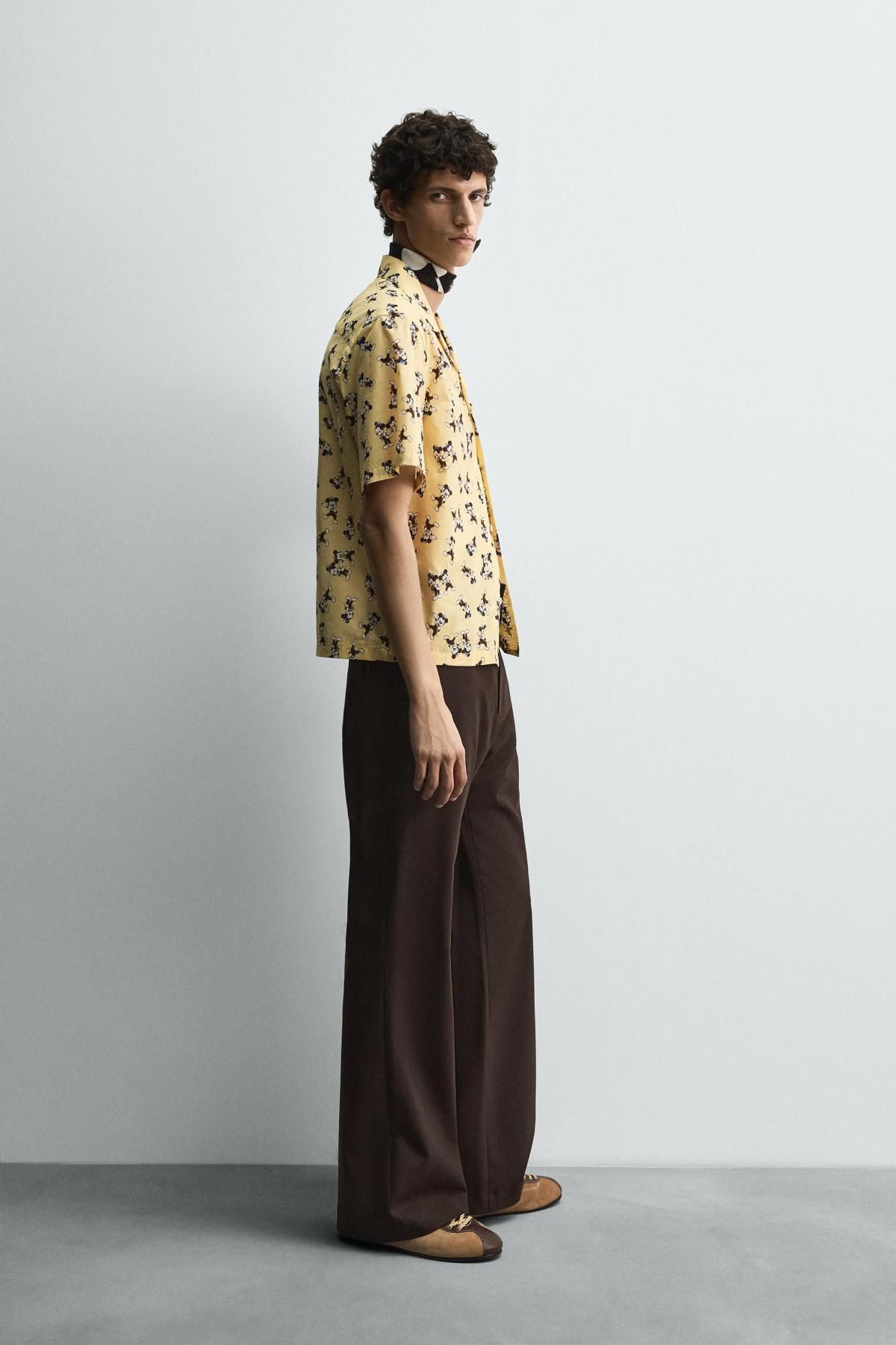 자라 플레어핏 울블렌드 부츠컷 팬츠 X 해리 램버트 디즈니 5983/525 BROWN - 상세 이미지 4