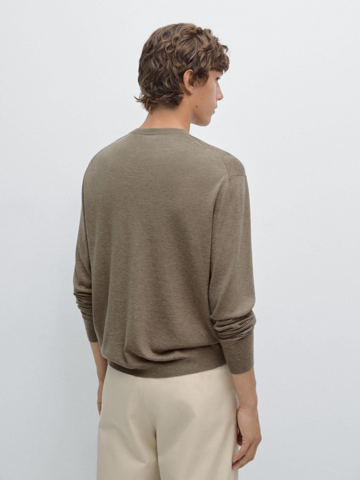 마시모두띠 프리미엄 울블렌드 브이넥 니트 스웨터 0990/219 KHAKI - 상세 이미지 3