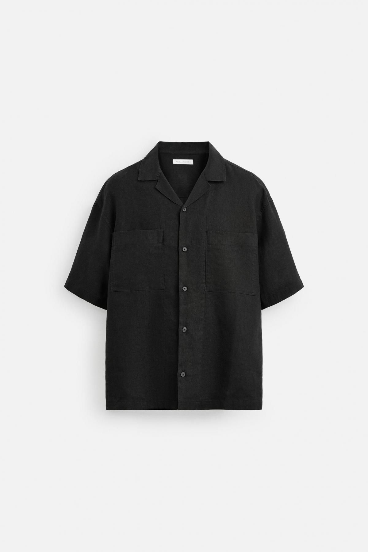 자라 100 리넨 셔츠 1618/310 BLACK - 메인 이미지
