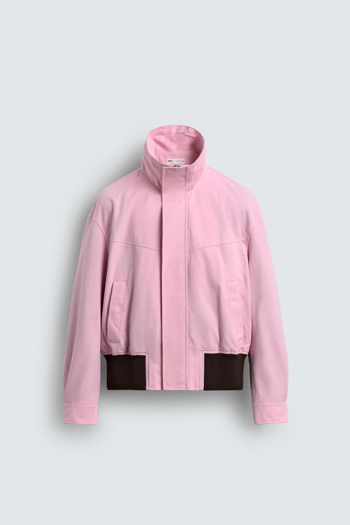 자라 하이넥 배색 핑크 집업 재킷 X 해리 램버트 디즈니 3046/317 PINK - 메인 이미지
