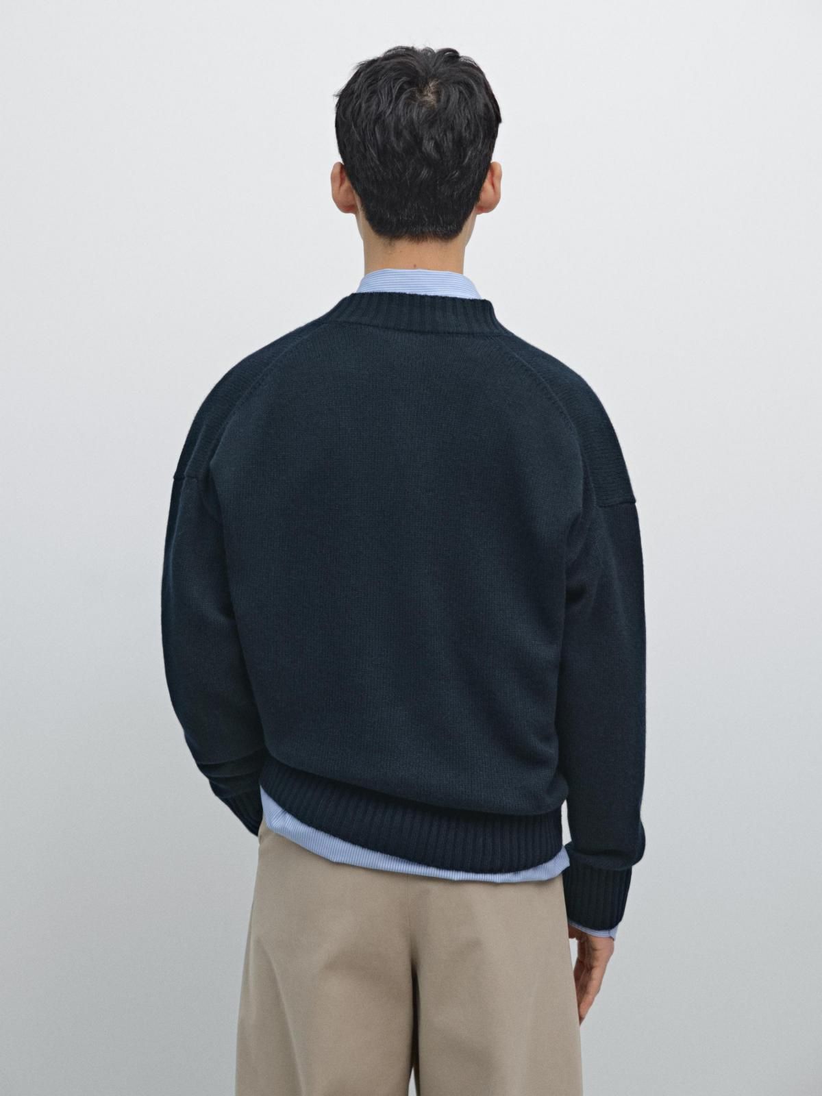 마시모두띠 클래식 울블렌드 브이넥 가디건 0973/700 NAVY BLUE - 상세 이미지 4