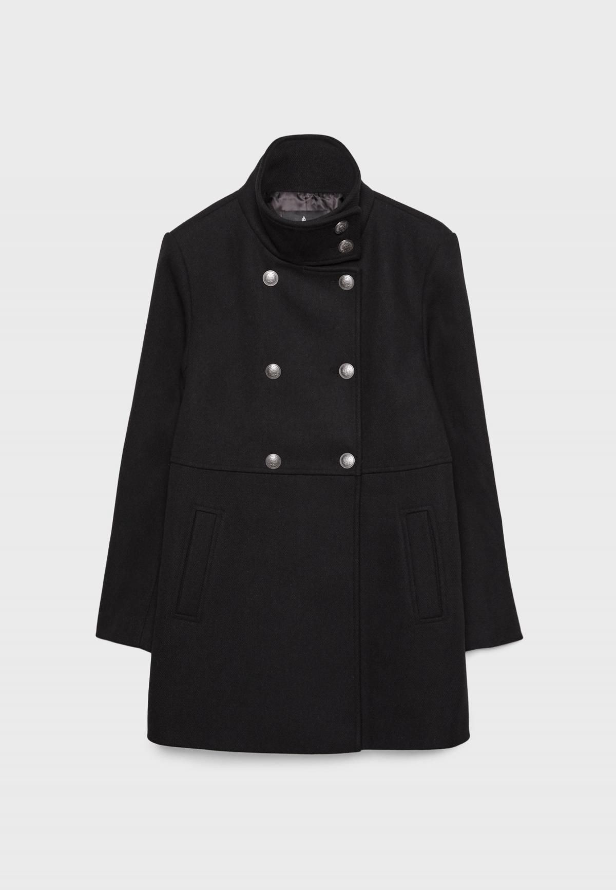 스트라디바리우스 클래식 더블브레스트 울블렌드 숏코트 5871/639 BLACK - 메인 이미지