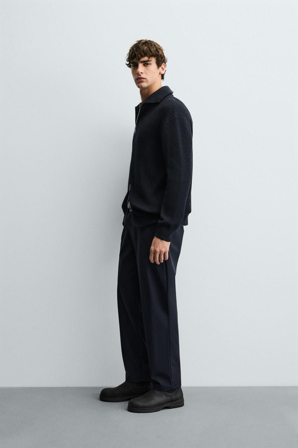 자라 테크니컬 레귤러핏 슬랙스 팬츠 4391/335 NAVY BLUE - 상세 이미지 4