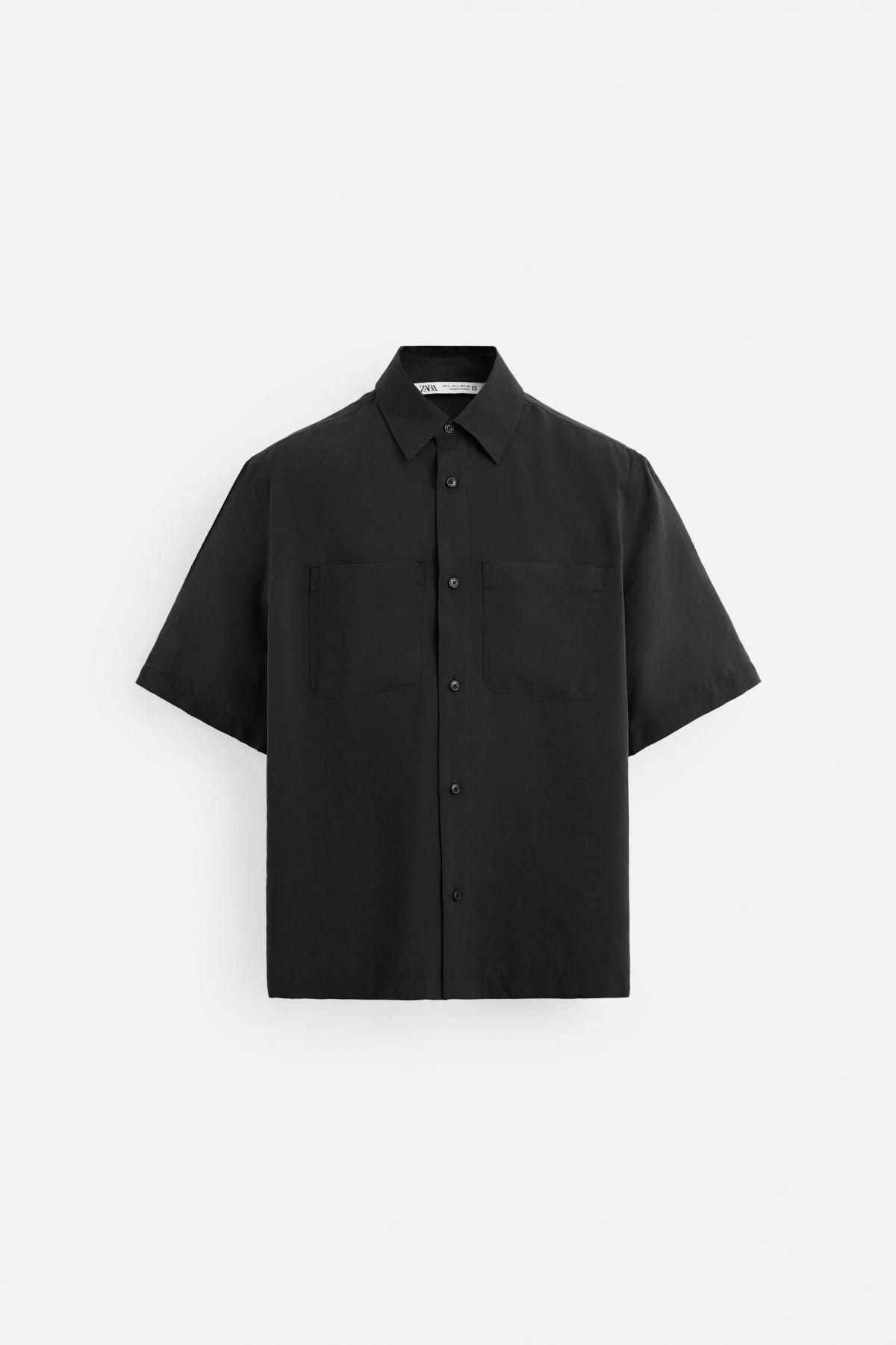 자라 릴렉스핏 플루이드 셔츠 7545/438 BLACK - 메인 이미지