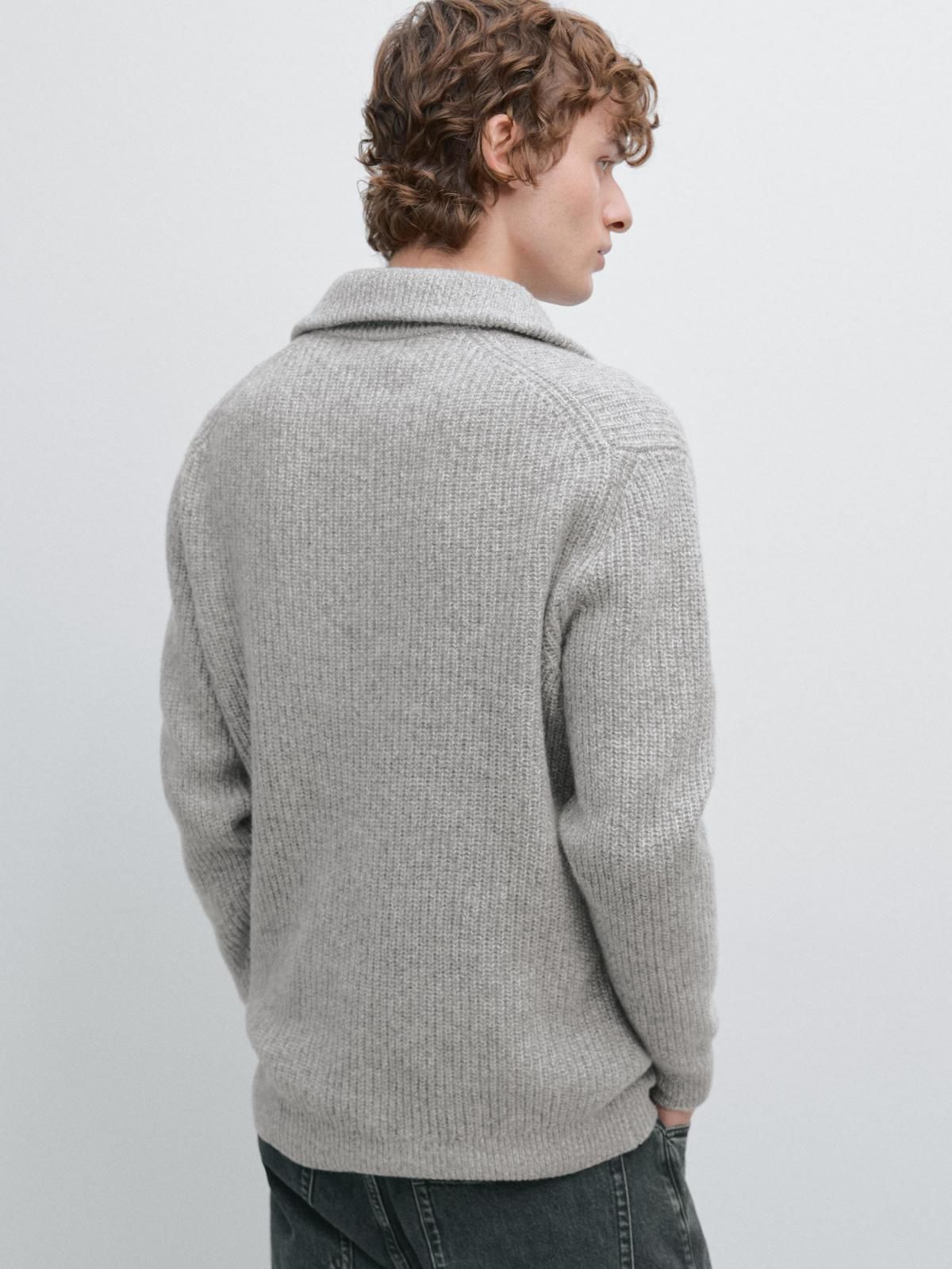 마시모두띠 프리미엄 울 지퍼 하이넥 니트 스웨터 1027/222 ANTHRACITE GREY - 상세 이미지 4