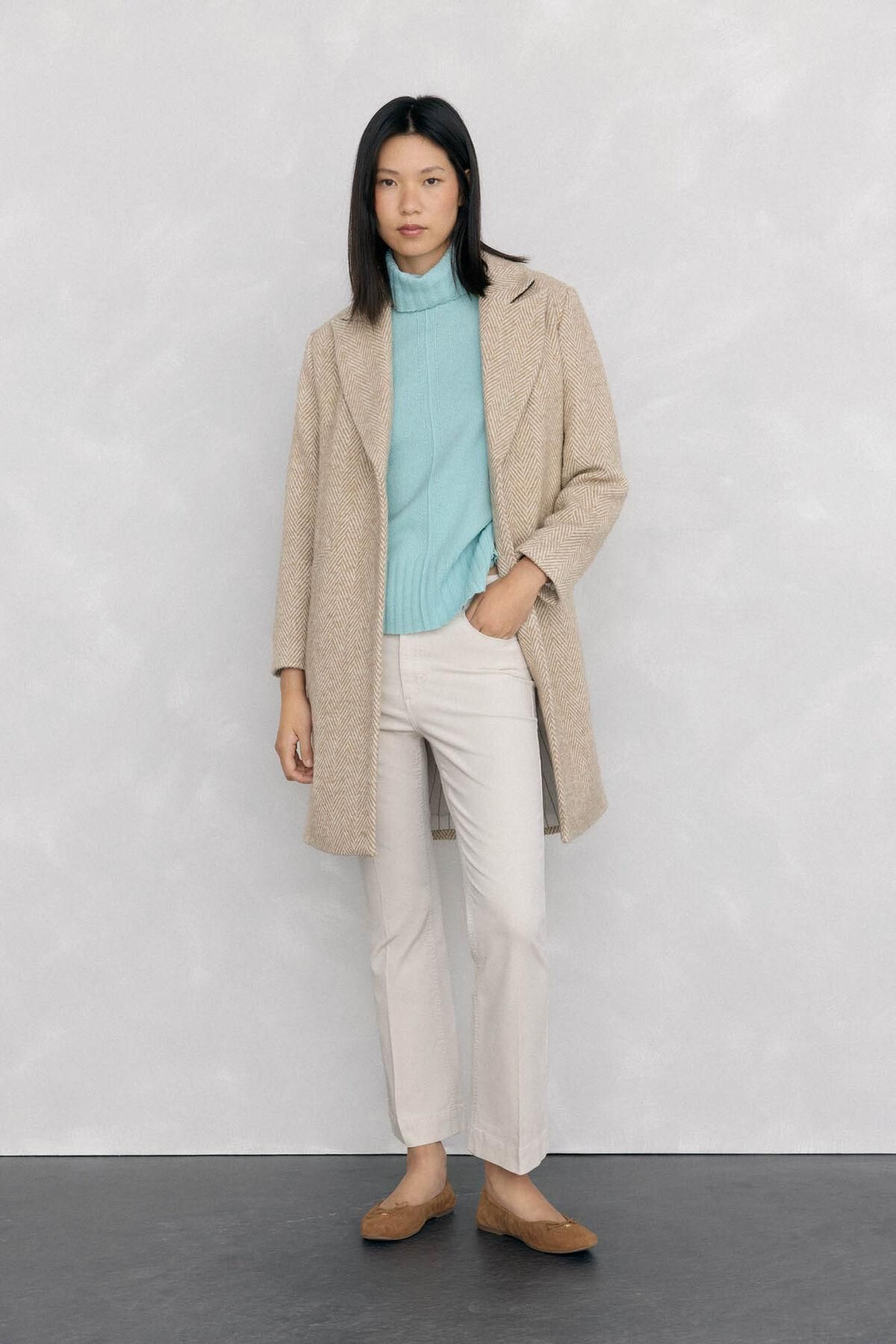 페드로 델 이에로 벨벳 크롭 부츠컷 팬츠 아이보리 7602522 CRUDO - 상세 이미지 3