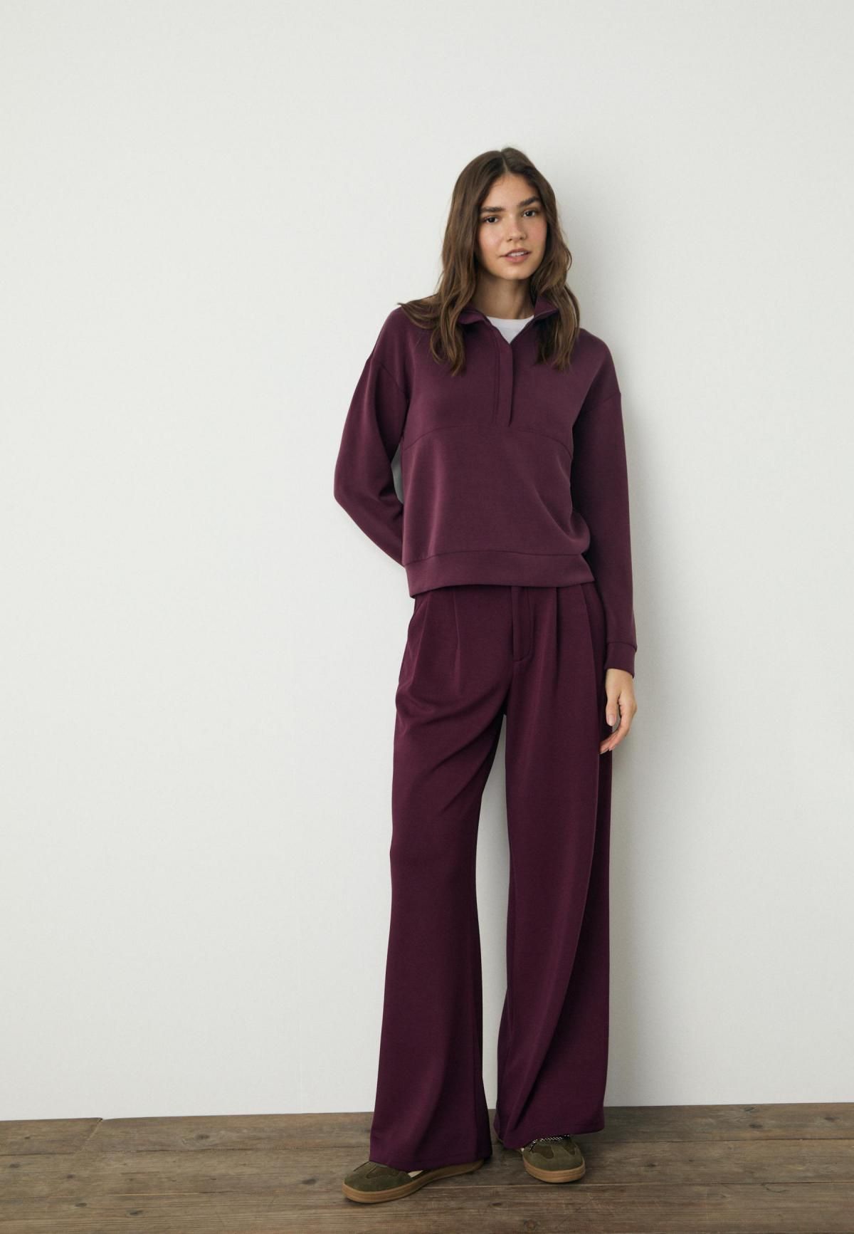 스트라디바리우스 소프트 와이드핏 테크니컬 슬랙스 팬츠 4537/403 PURPLE - 상세 이미지 4