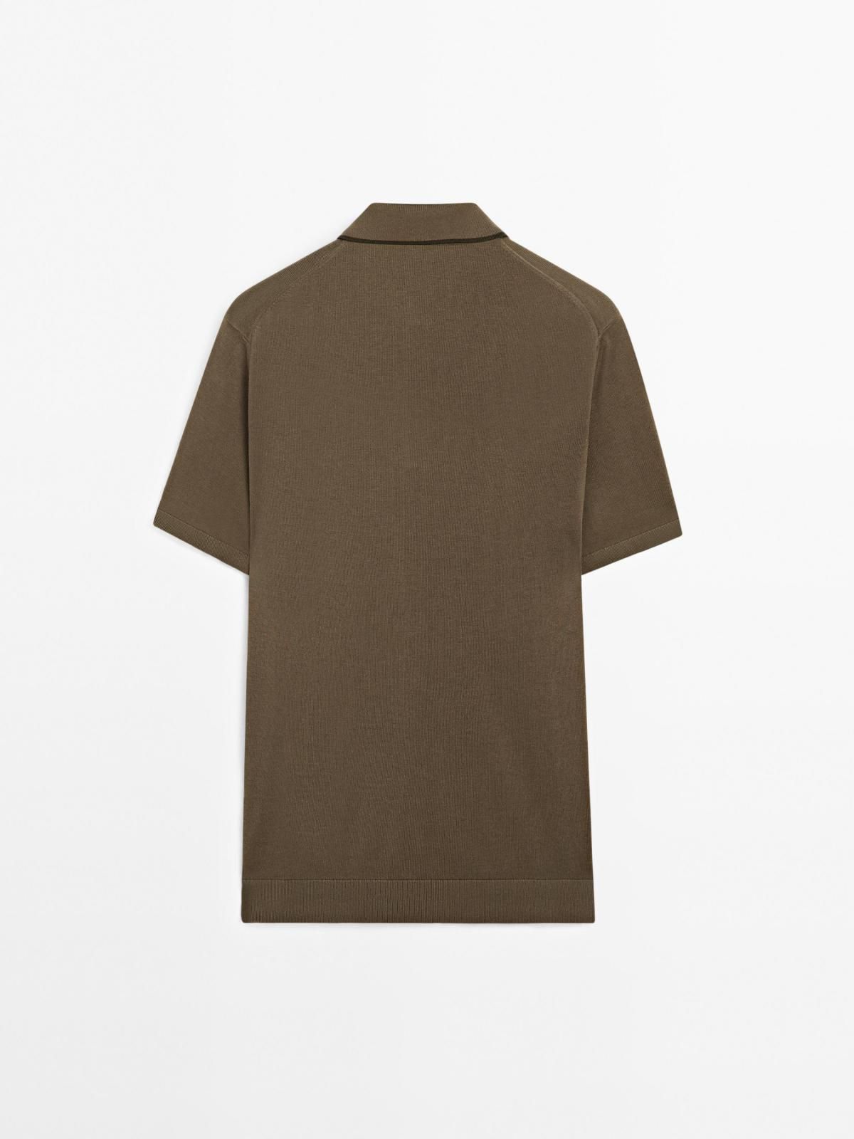 마시모두띠 브라운 코튼블렌드 칼라디테일 반팔 니트 폴로셔츠 0963/217 BEIGE 이미지 7