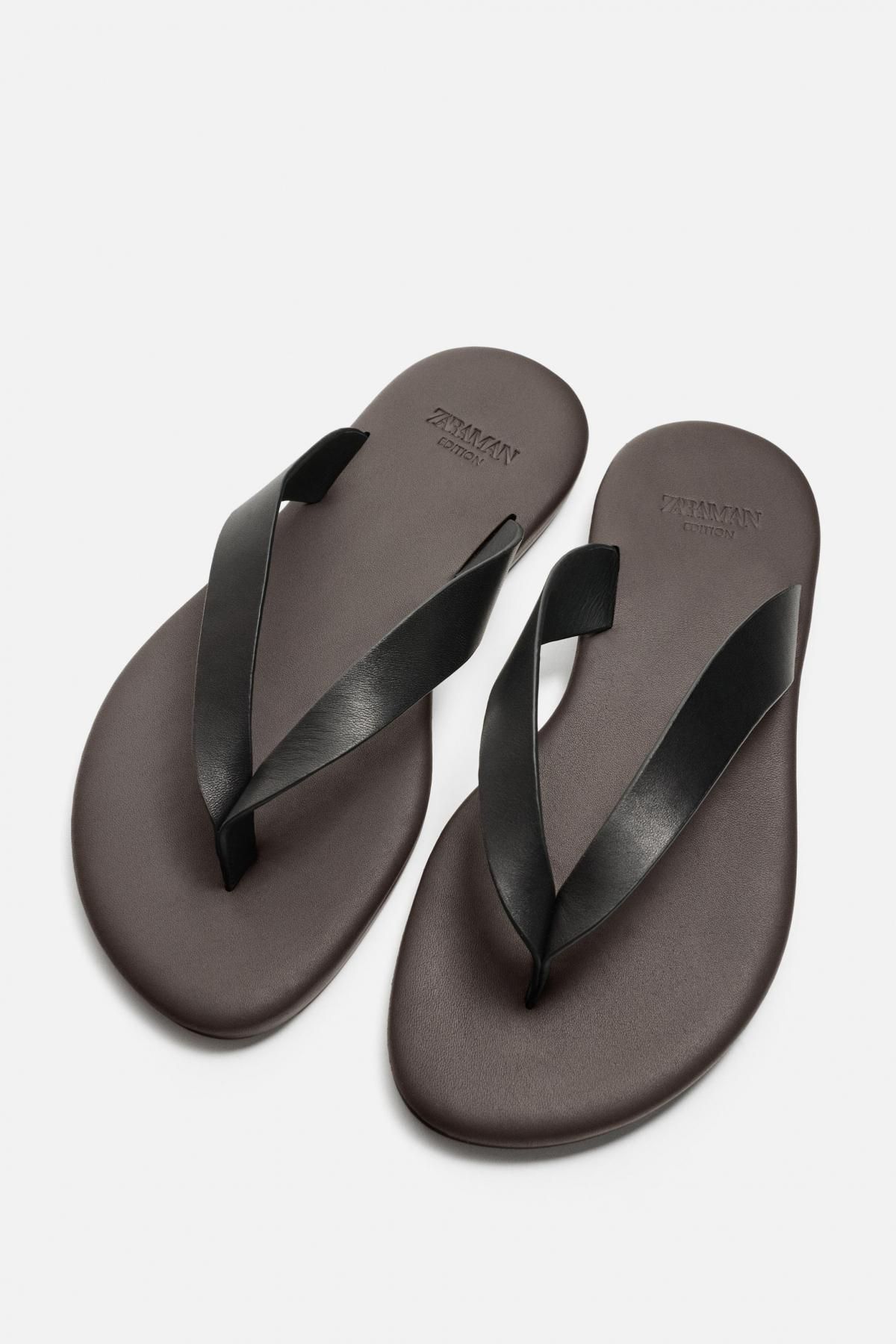 자라 한정판 가죽 샌들 2791/520 BROWN - 상세 이미지 4