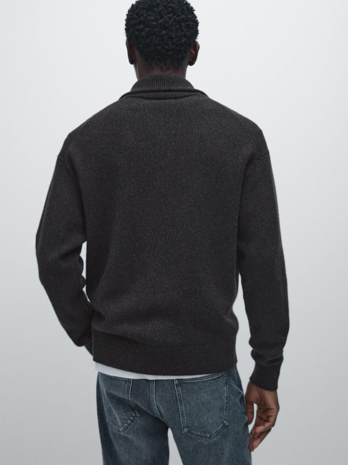 마시모두띠 프리미엄 울블렌드 하이넥 집업 니트 가디건 1021/222 DARK GREY - 상세 이미지 4