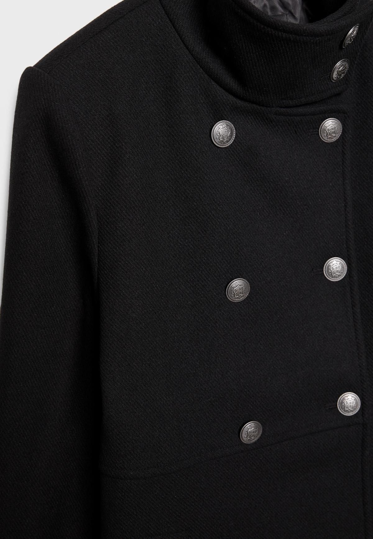 스트라디바리우스 클래식 더블브레스트 울블렌드 숏코트 5871/639 BLACK - 상세 이미지 3