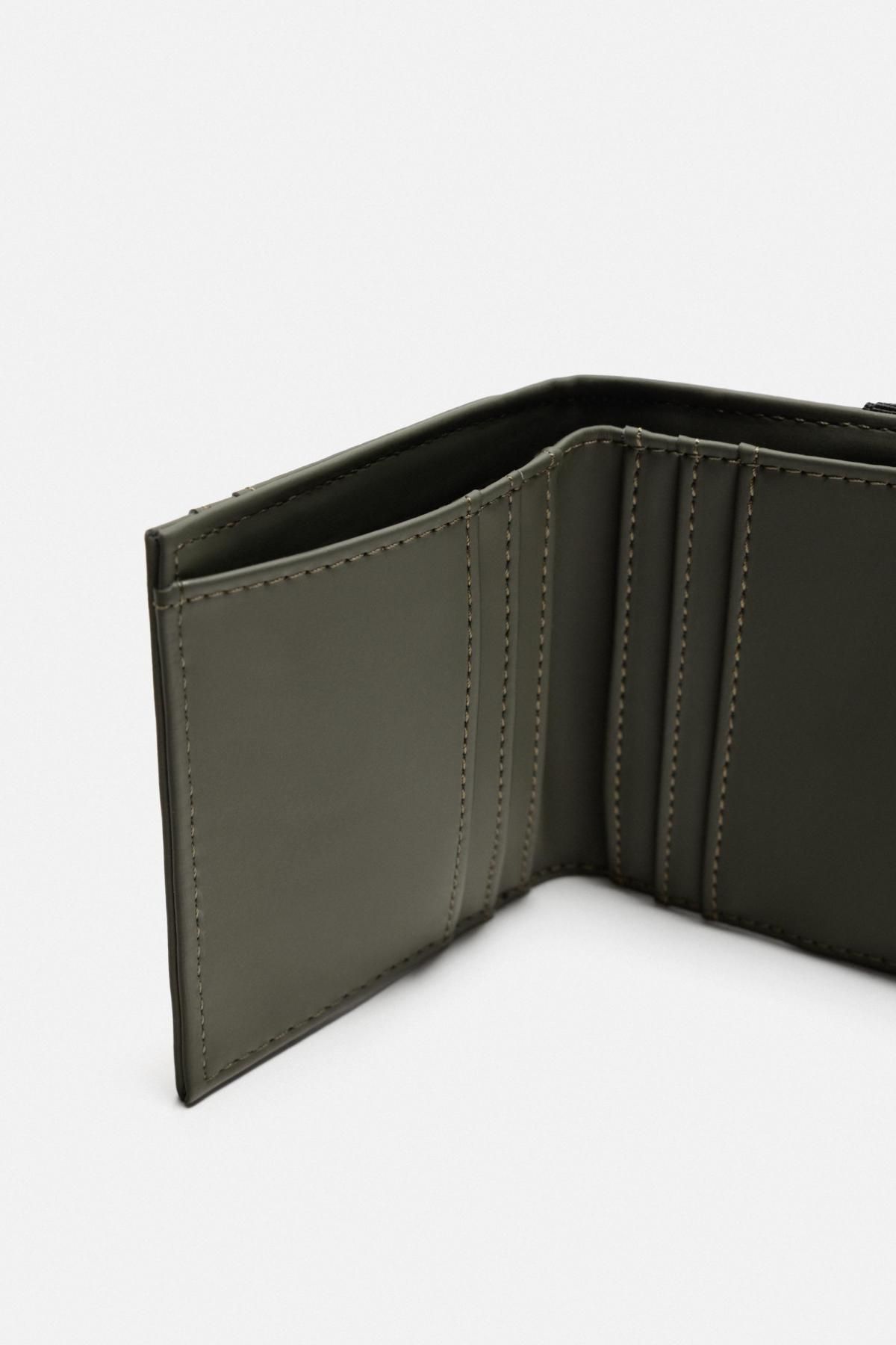 자라 러버라이즈 미니멀 코인포켓 반지갑 3801/620 KHAKI GREEN - 상세 이미지 5