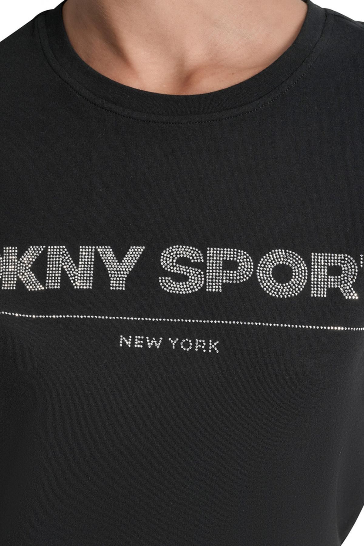 디케이엔와이 DKNY 스트라스 로고 반팔 티셔츠 0142307 NEGRO - 상세 이미지 4