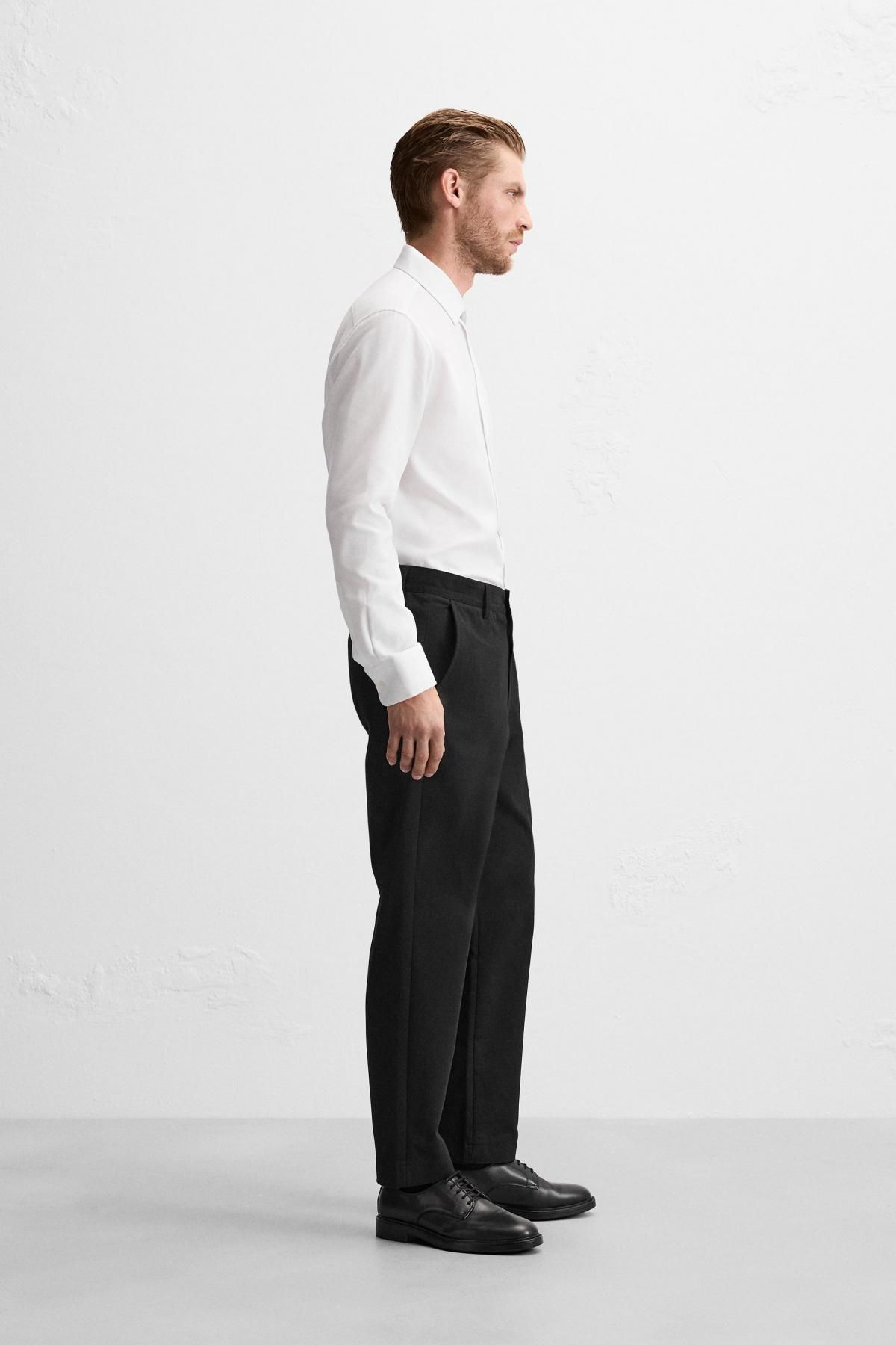 자라 이지케어 텍스처 셔츠 7545/710 WHITE - 상세 이미지 5
