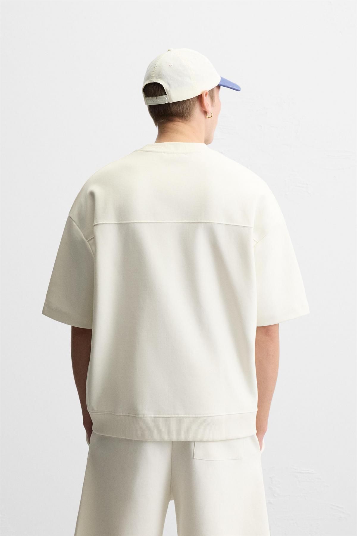 자라 인터록 텍스처 스웨트셔츠 0761/450 OYSTER-WHITE - 상세 이미지 4