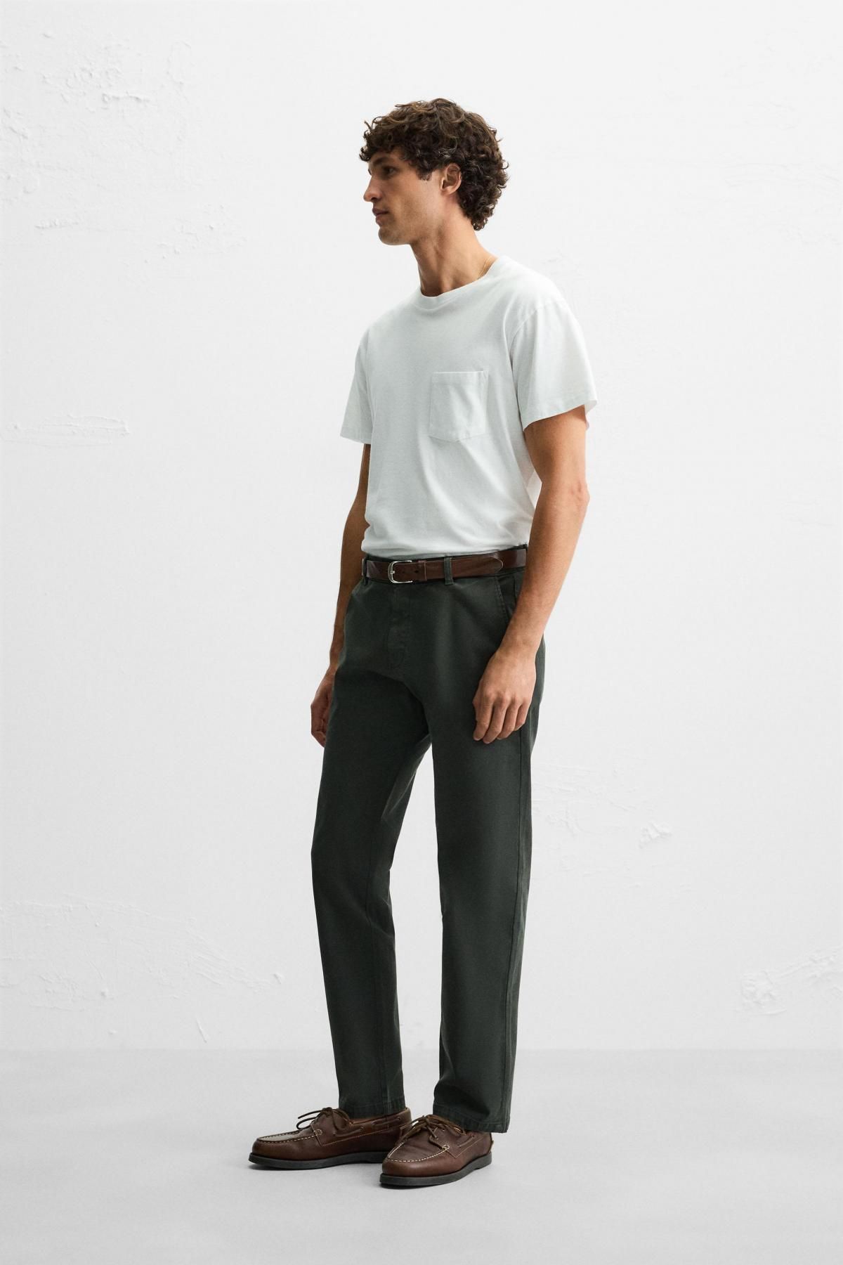 자라 스키니핏 치노팬츠 6786/370 DARK BOTTLE GREEN - 상세 이미지 5