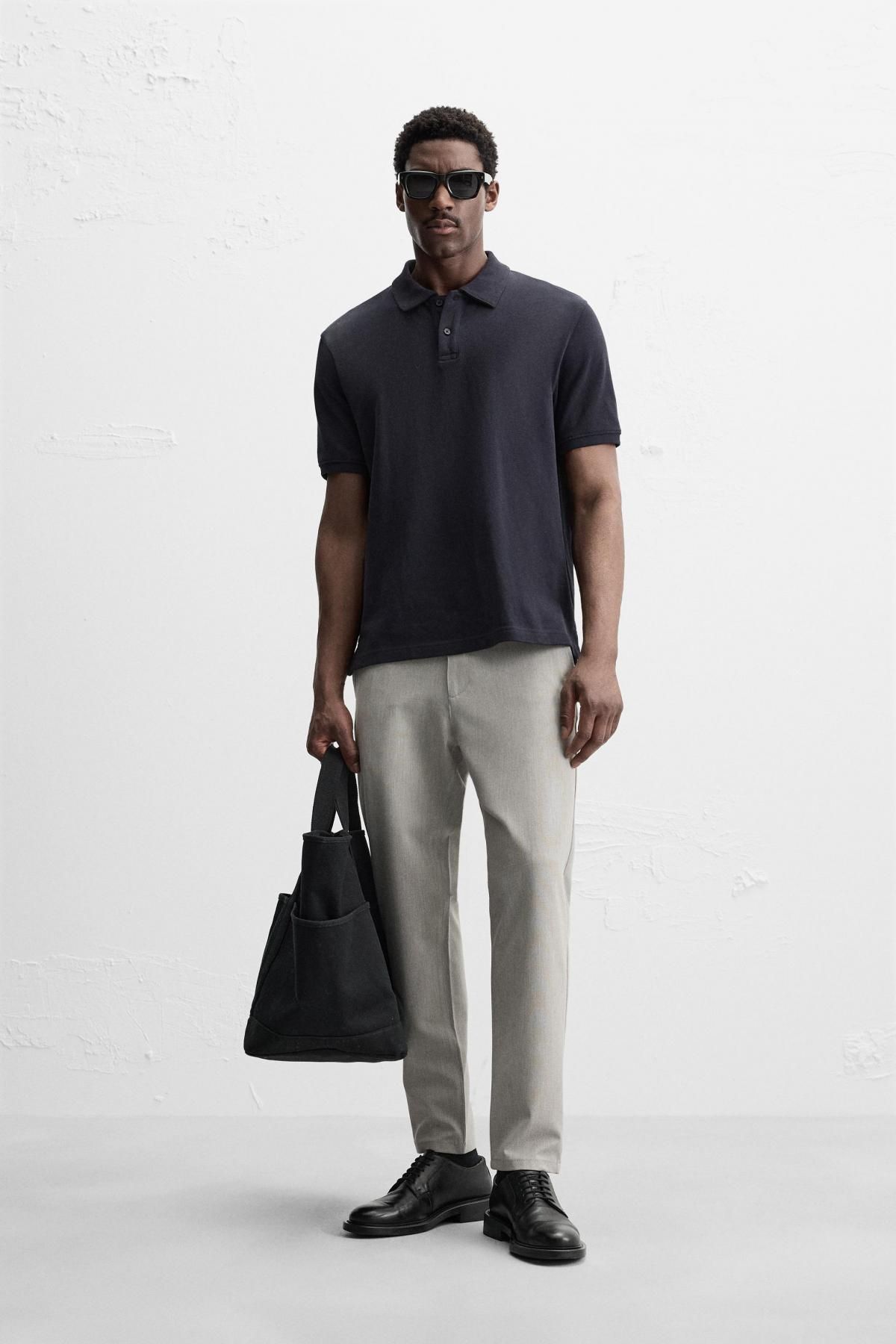 자라 슬림핏 테크니컬 컴포트 팬츠 0706/650 BEIGE MARL - 상세 이미지 2