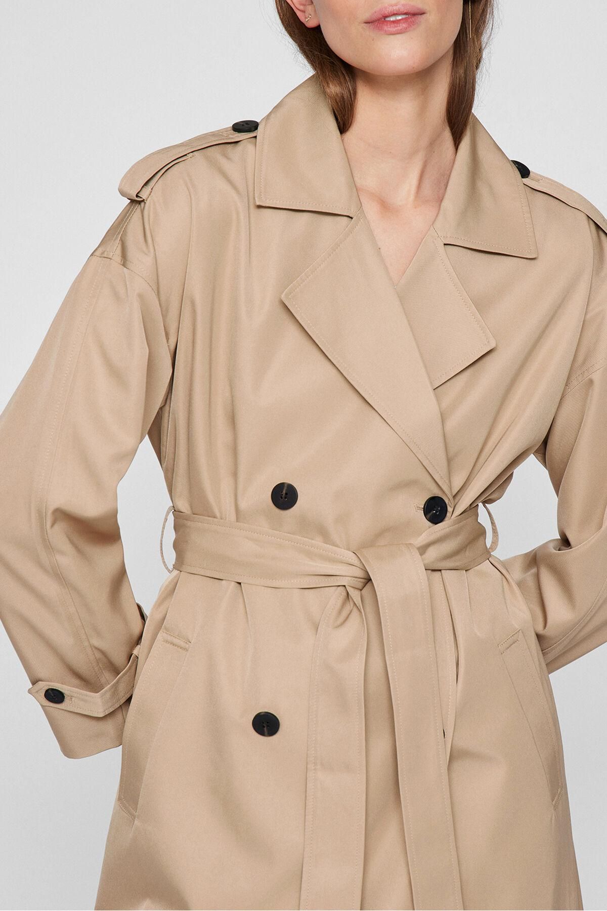 빌라 더블버튼 벨트 롱 트렌치코트 6031229 BEIGE - 상세 이미지 3