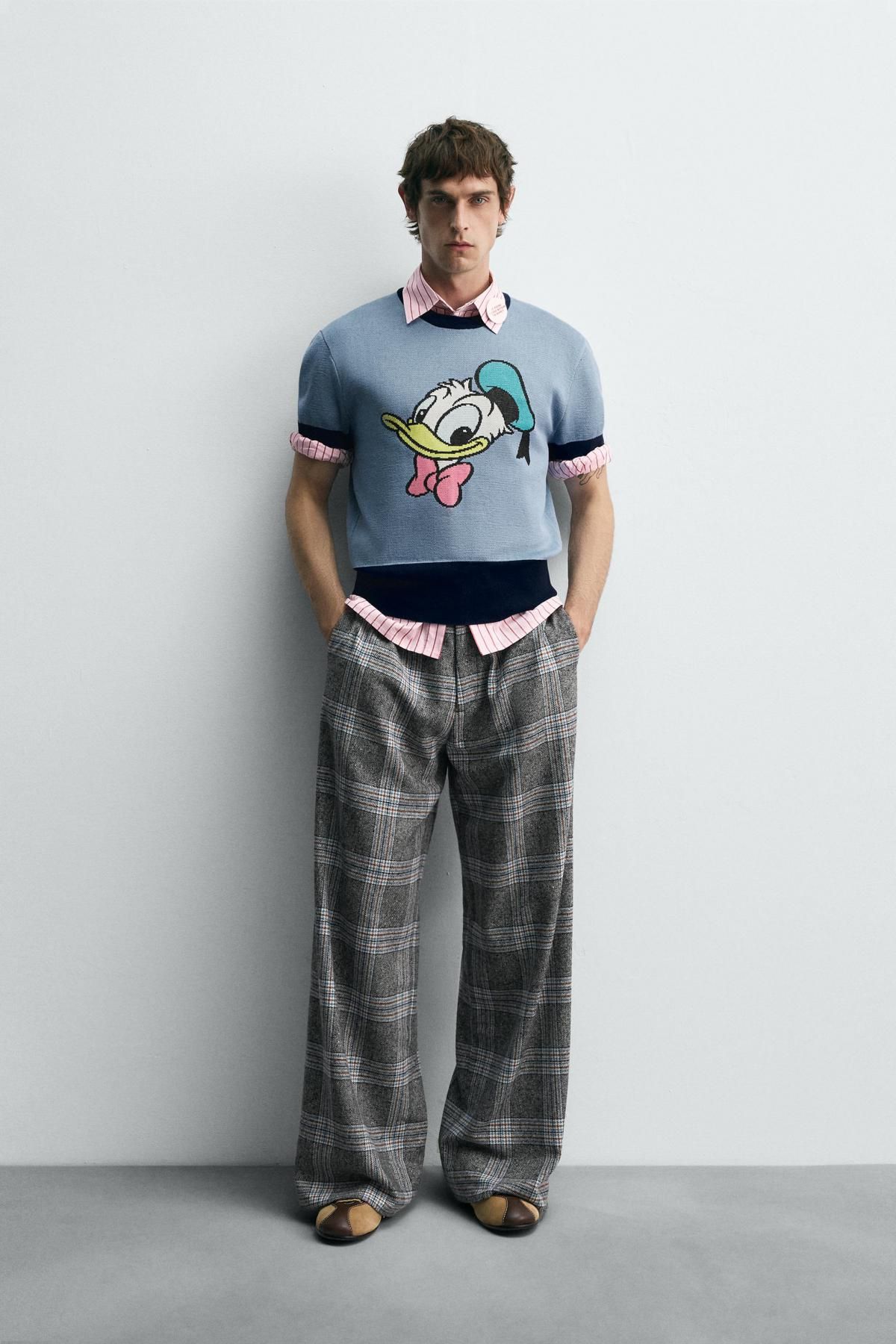 자라 체크 와이드핏 울블렌드 팬츠 X 해리 램버트 디즈니 5009/062 GREY / BLUE - 상세 이미지 2