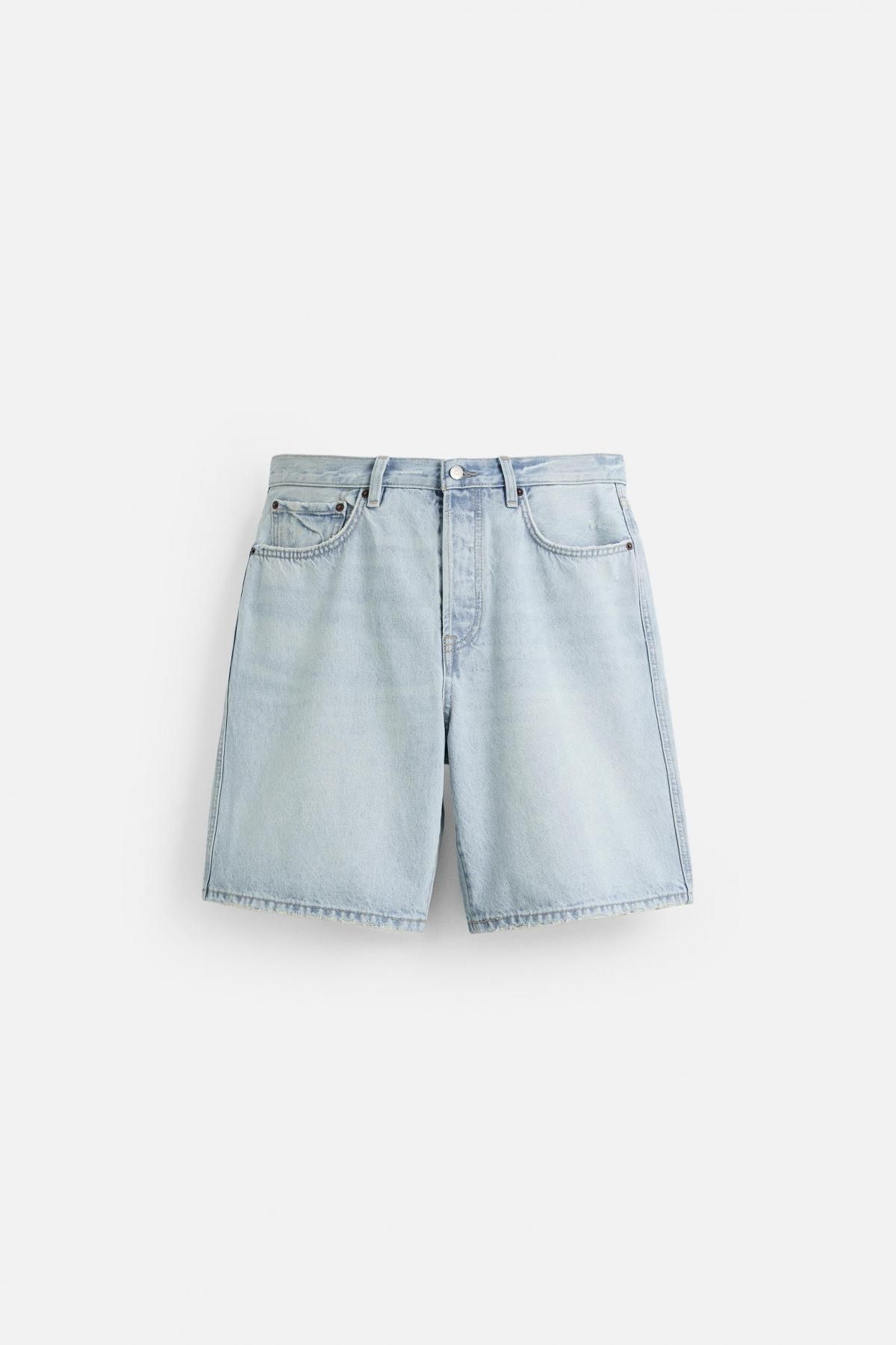 자라 스트레이트 데님 버뮤다 쇼츠 8062/480 LIGHT BLUE - 메인 이미지