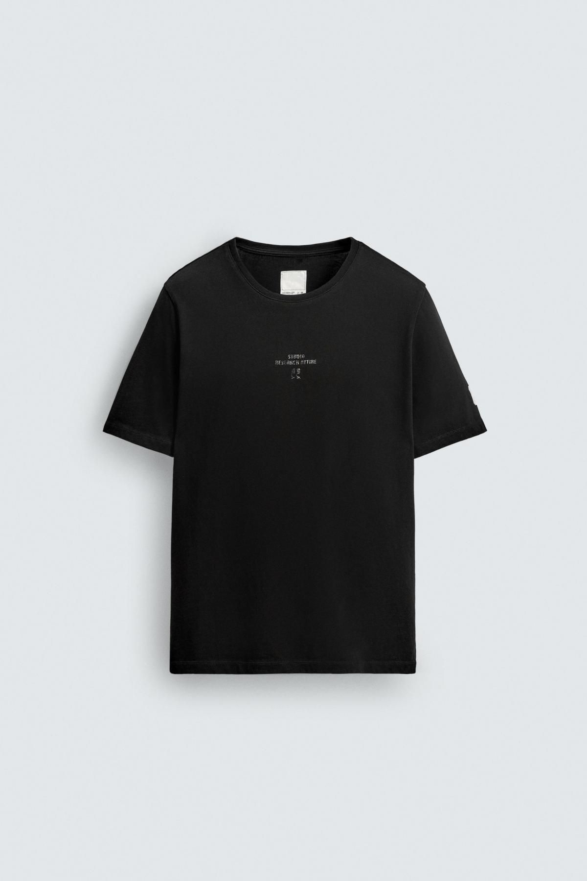 자라 슬림핏 로고 테크니컬 반팔 티셔츠 0722/327 BLACK - 메인 이미지