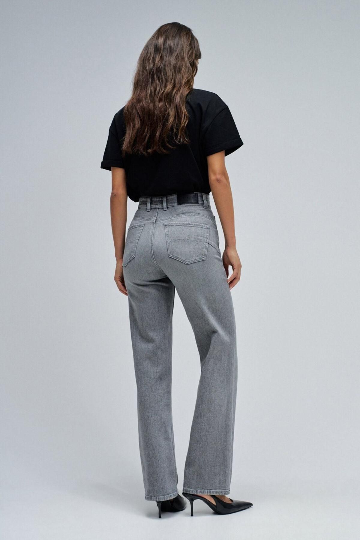 살사진스 스트레이트핏 푸쉬인 데님 팬츠 그레이 5942220 GRIS - 상세 이미지 3