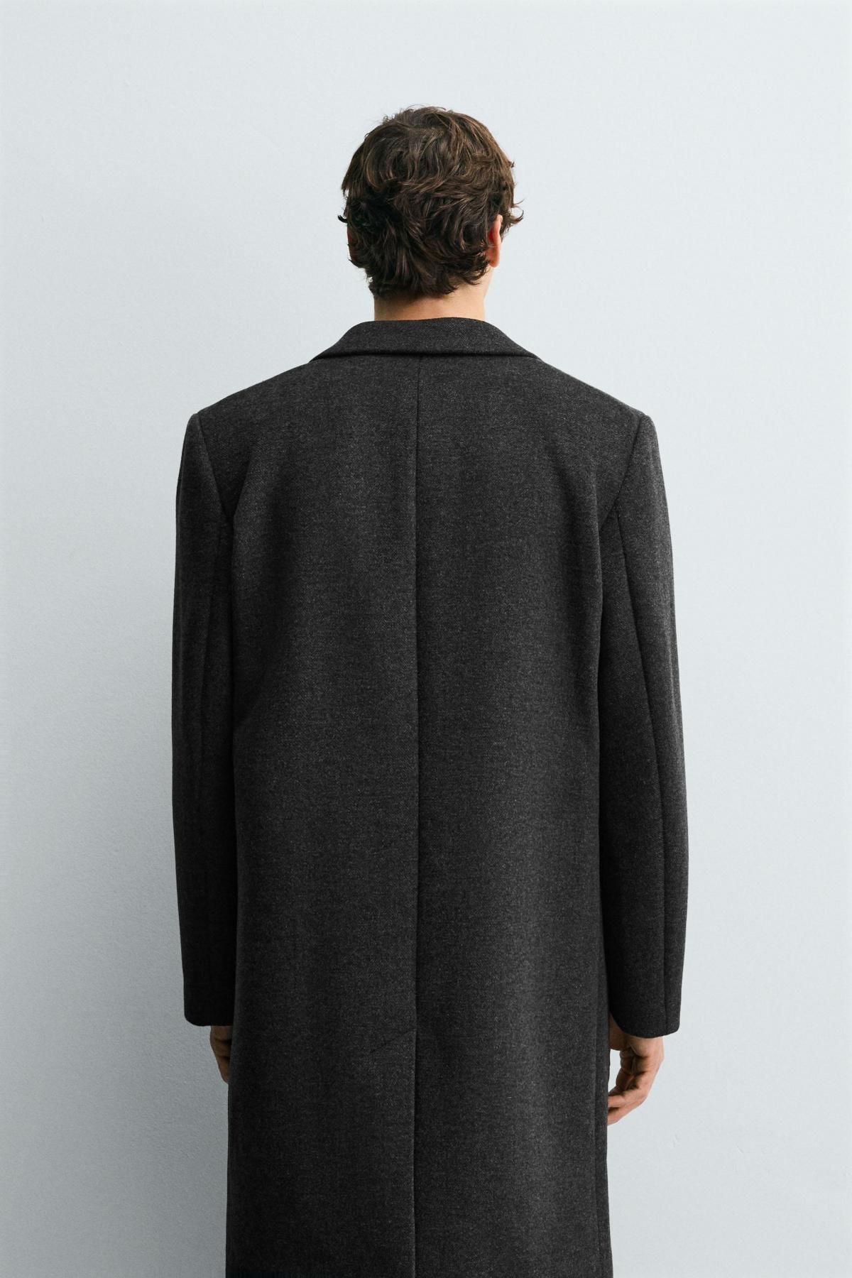 자라 울 캐시미어 싱글 코트 레귤러핏 2949/310 ANTHRACITE GREY - 상세 이미지 4