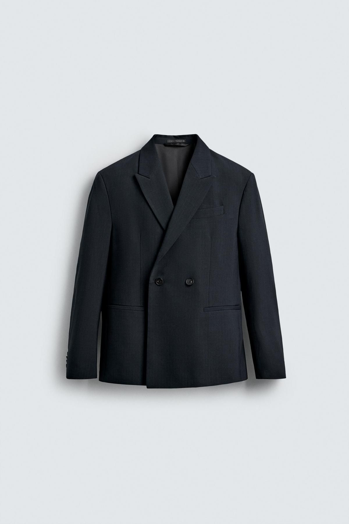 자라 클래식 스트라이프 더블브레스트 테일러드 블레이저 5894/908 DARK NAVY - 메인 이미지