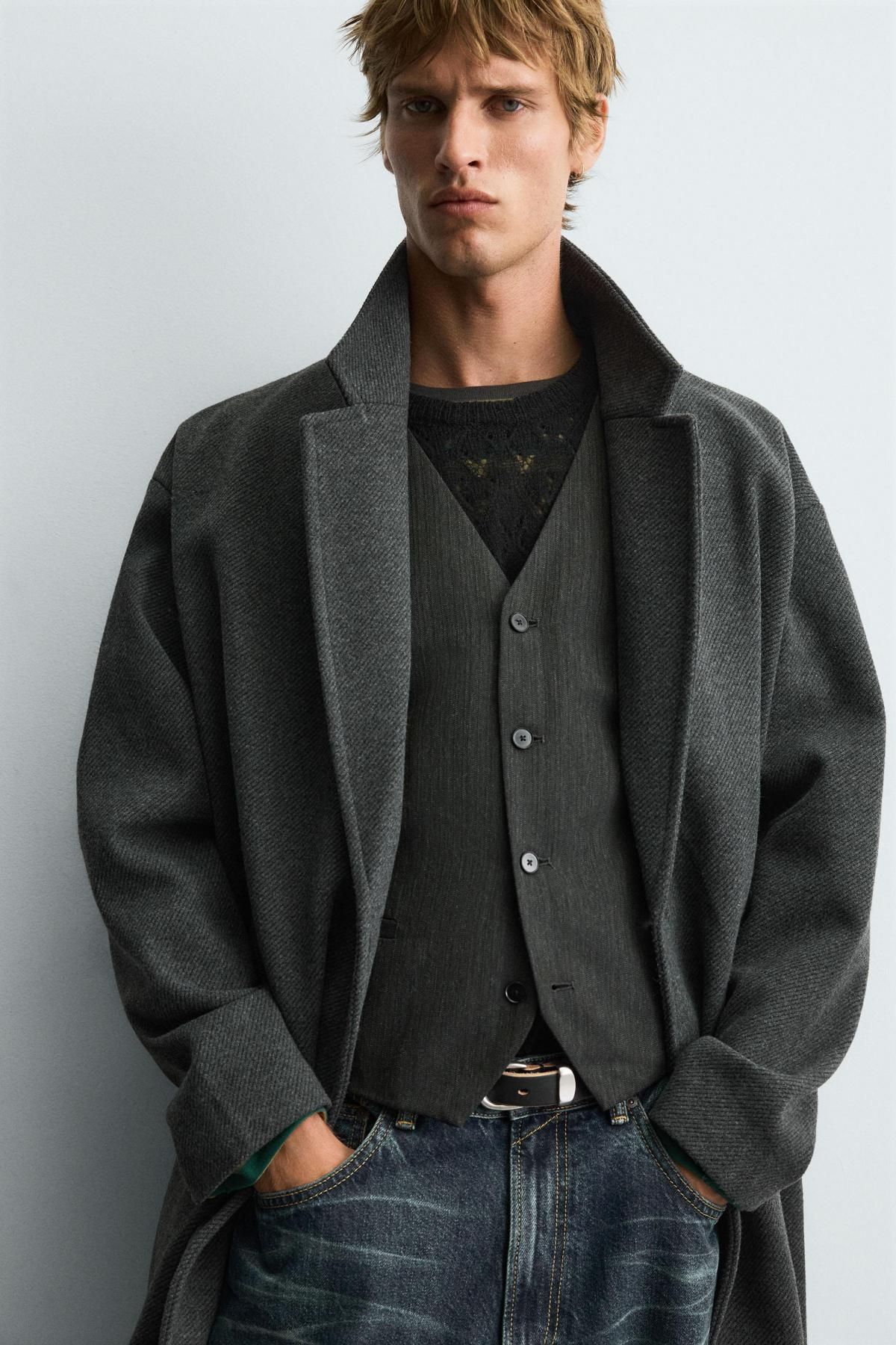 자라 테크니컬 방수 싱글 롱 코트 5070/400 ANTHRACITE GREY 이미지 7